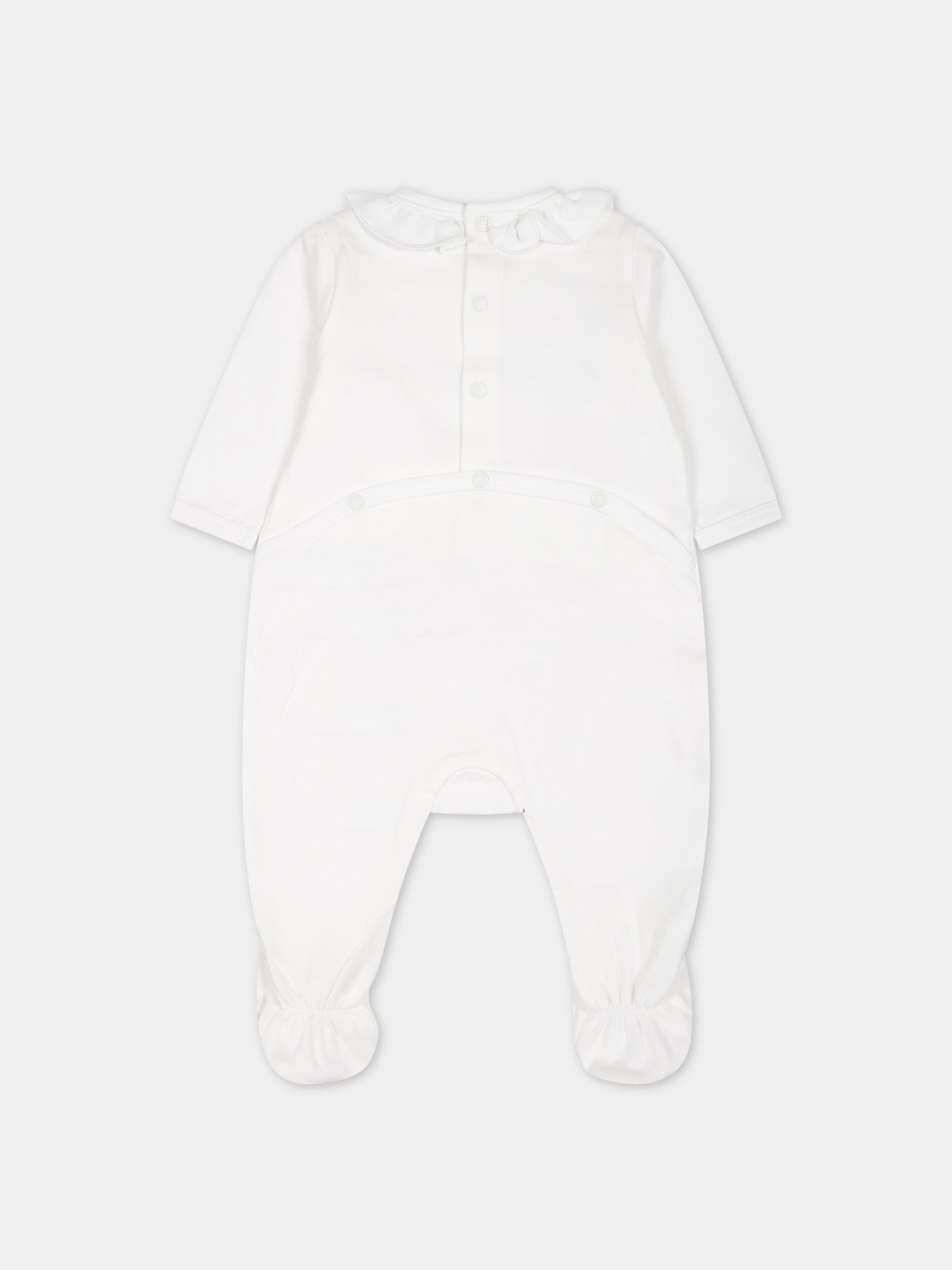 Tutina bianca per neonata con logo e stampa,Kenzo Kids,K97054 12P