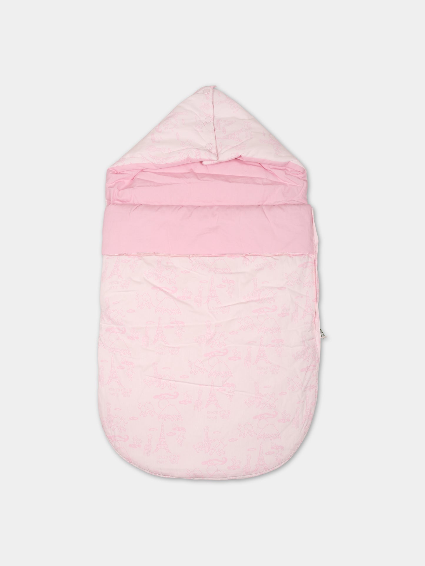 Sacco nanna rosa per neonata con logo,Kenzo Kids,K97059 470