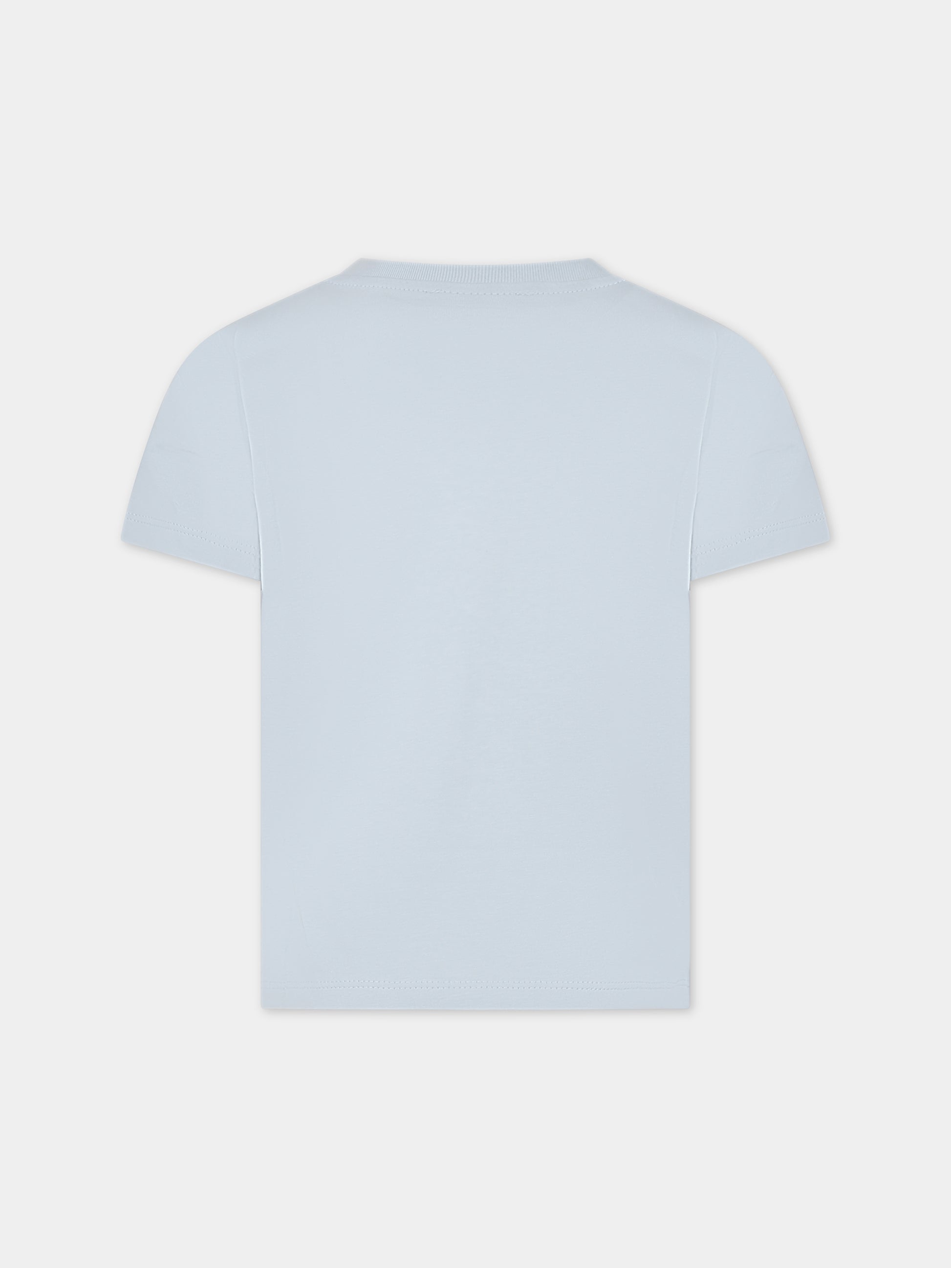 T-shirt celeste per bambino con logo,Kenzo Kids,K15719 794