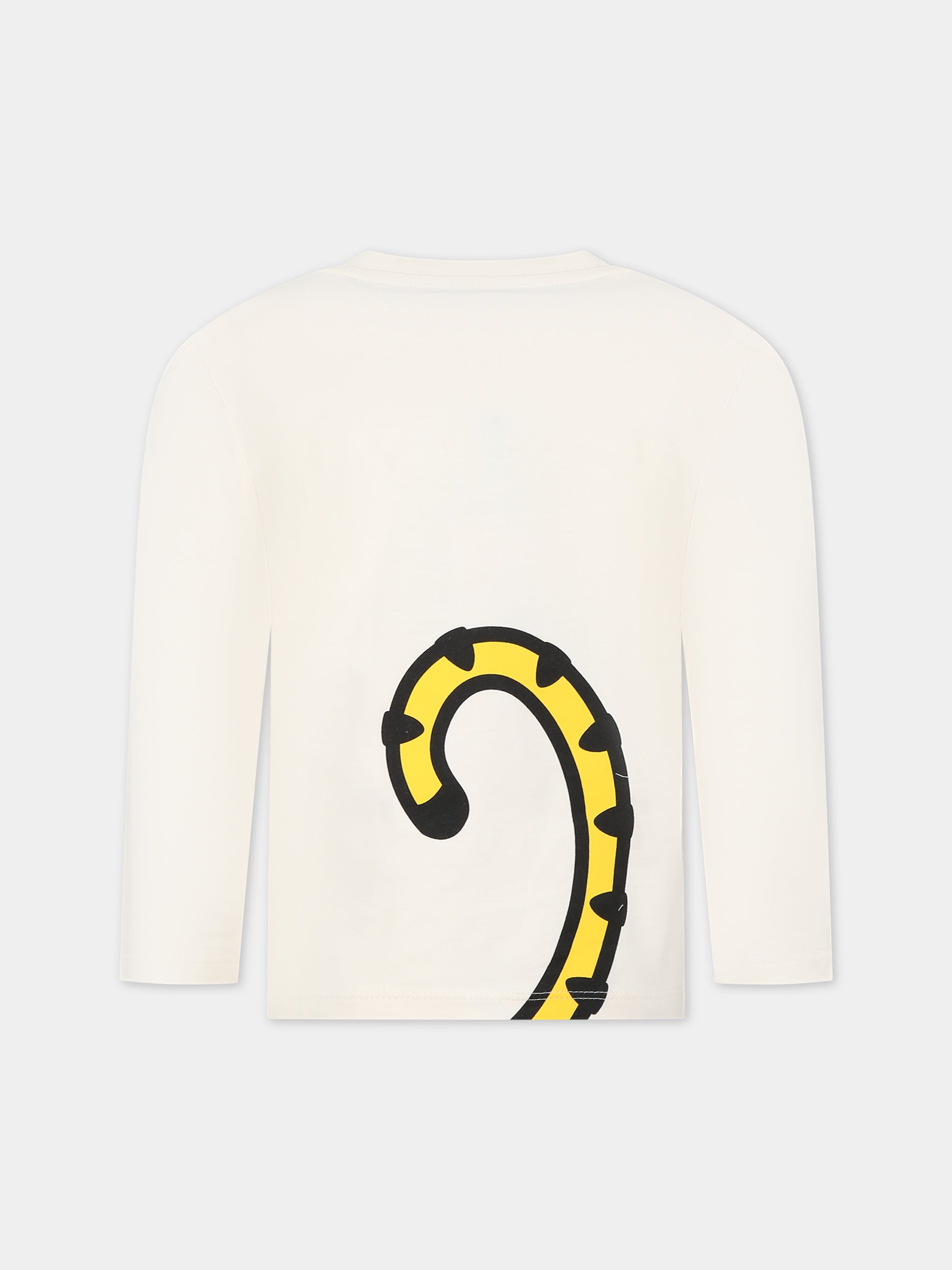 T-shirt bianca per bambini con tigre e logo,Kenzo Kids,K15705 121