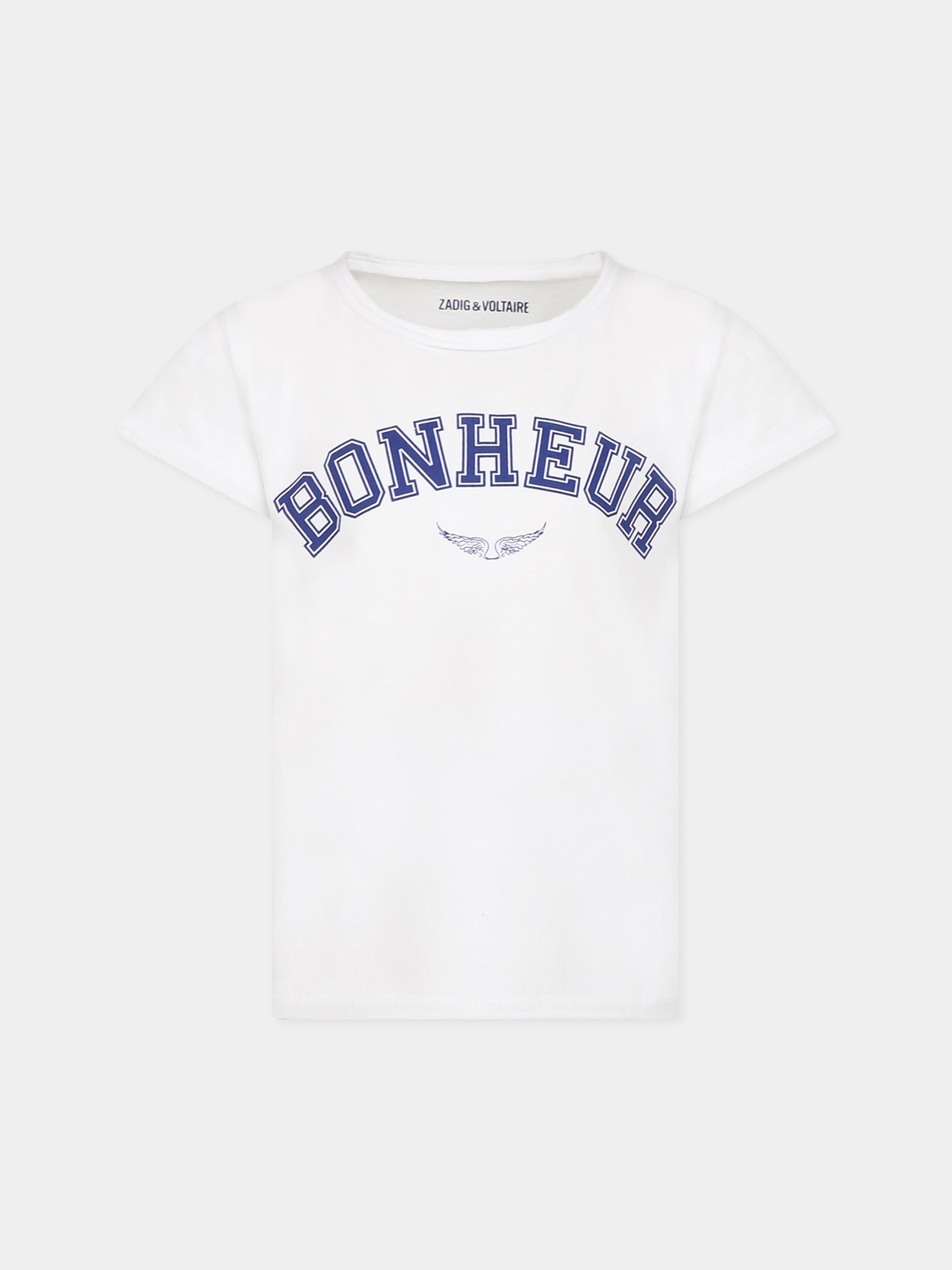 T-shirt bianca per bambini con scritta,Zadig & Voltaire Kids,X15415 10P