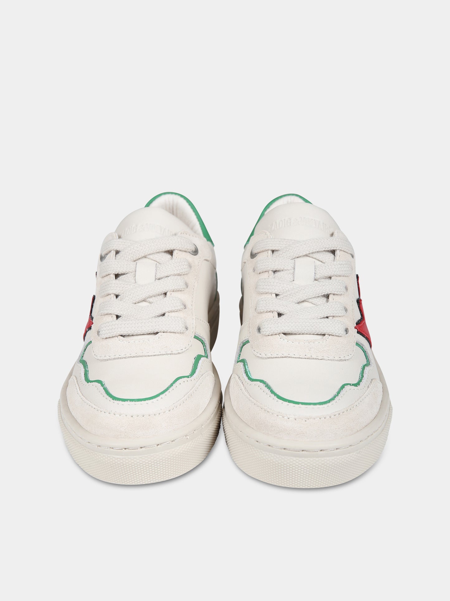 Sneakers avorio per bambini con logo,Zadig & Voltaire Kids,X29027 140