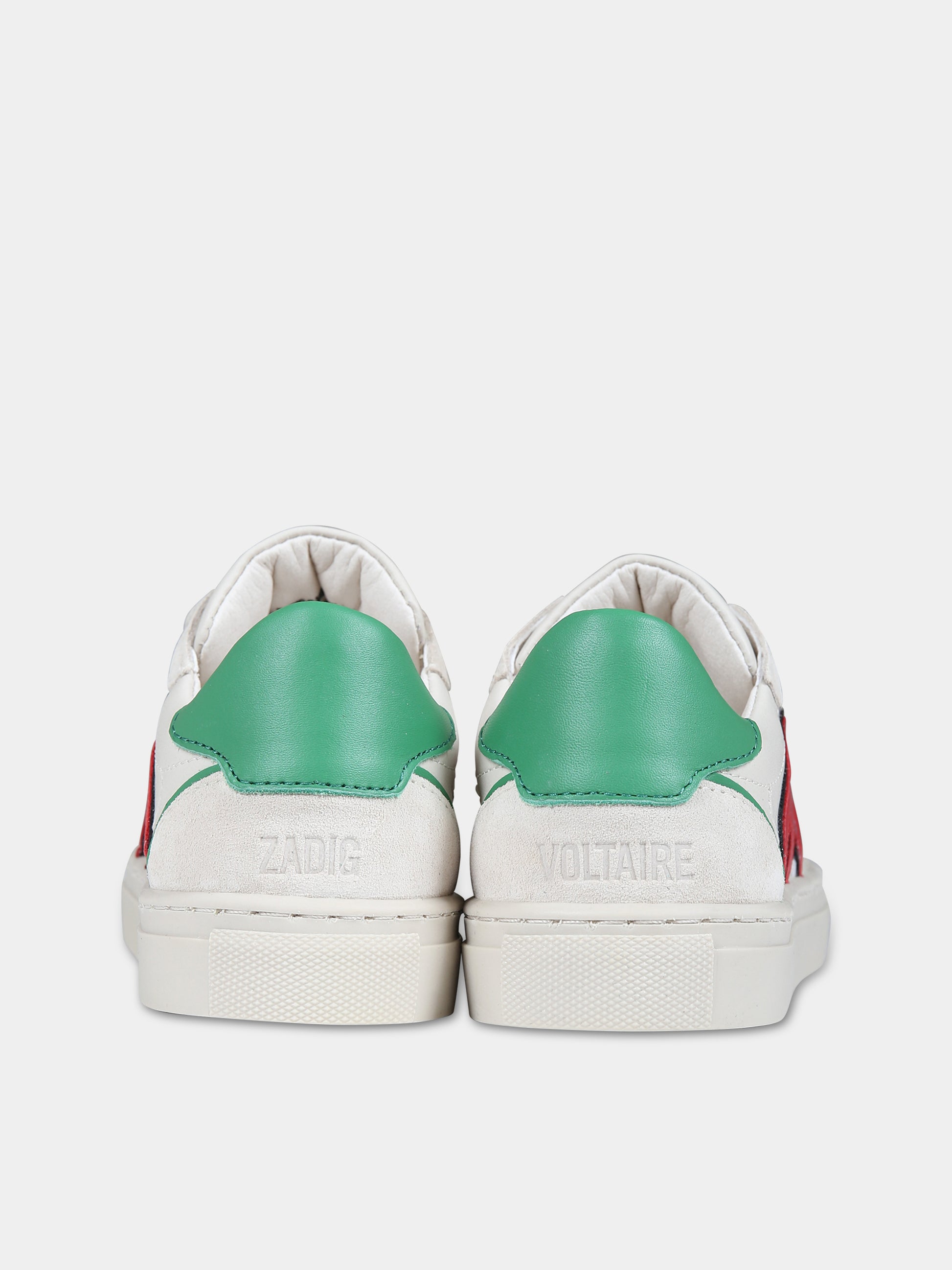 Sneakers avorio per bambini con logo,Zadig & Voltaire Kids,X29027 140