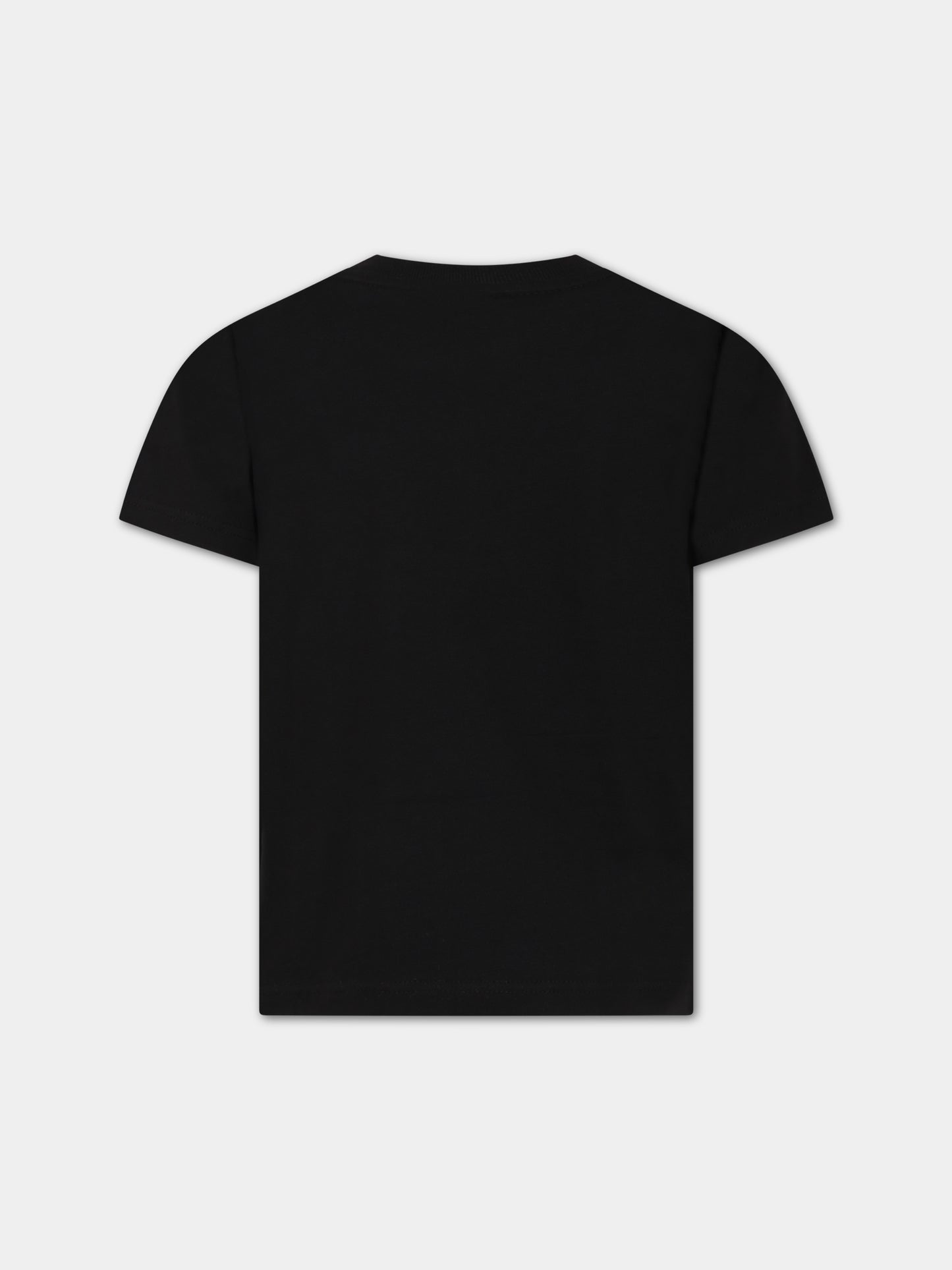 T-shirt nera per bambini con logo e scritta,Givenchy Kids,H25445 09B