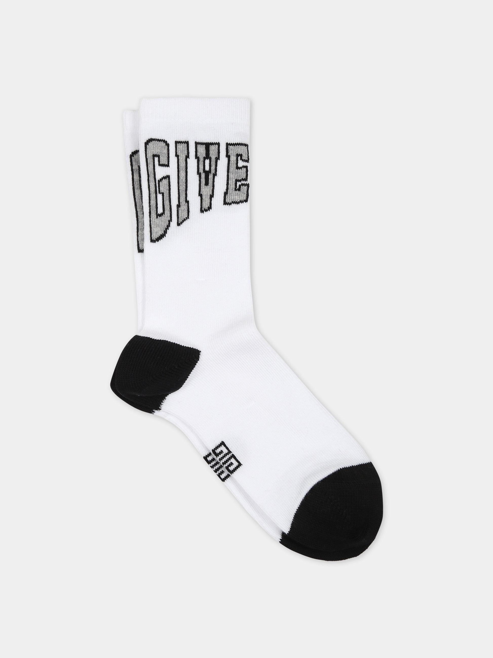 Calze bianche per bambino con logo,Givenchy Kids,H20082 10P