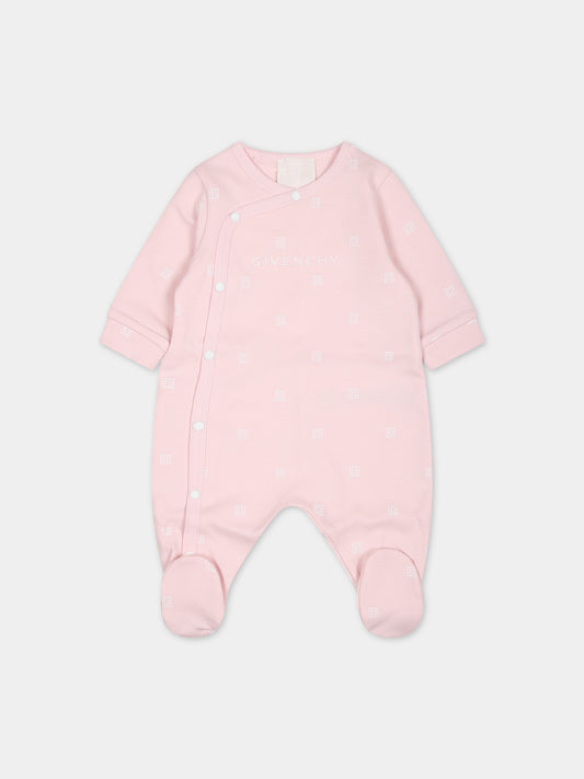 Tutina rosa per neonata con logo,Givenchy Kids,H97091 44Z