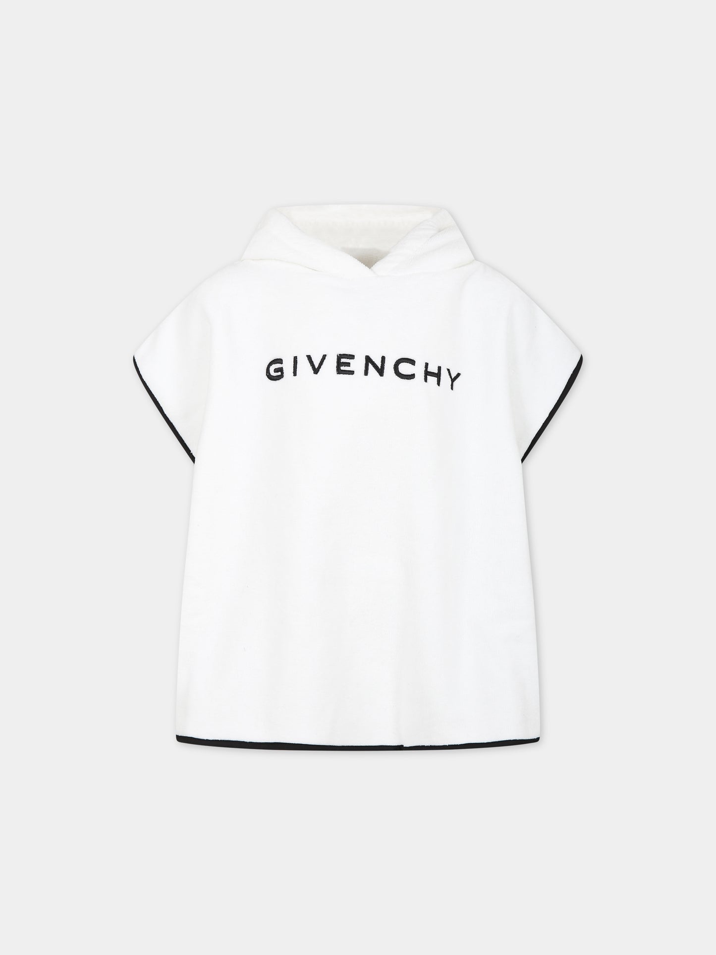 Accappatoio bianco per neonati con logo,Givenchy Kids,H00069 10P