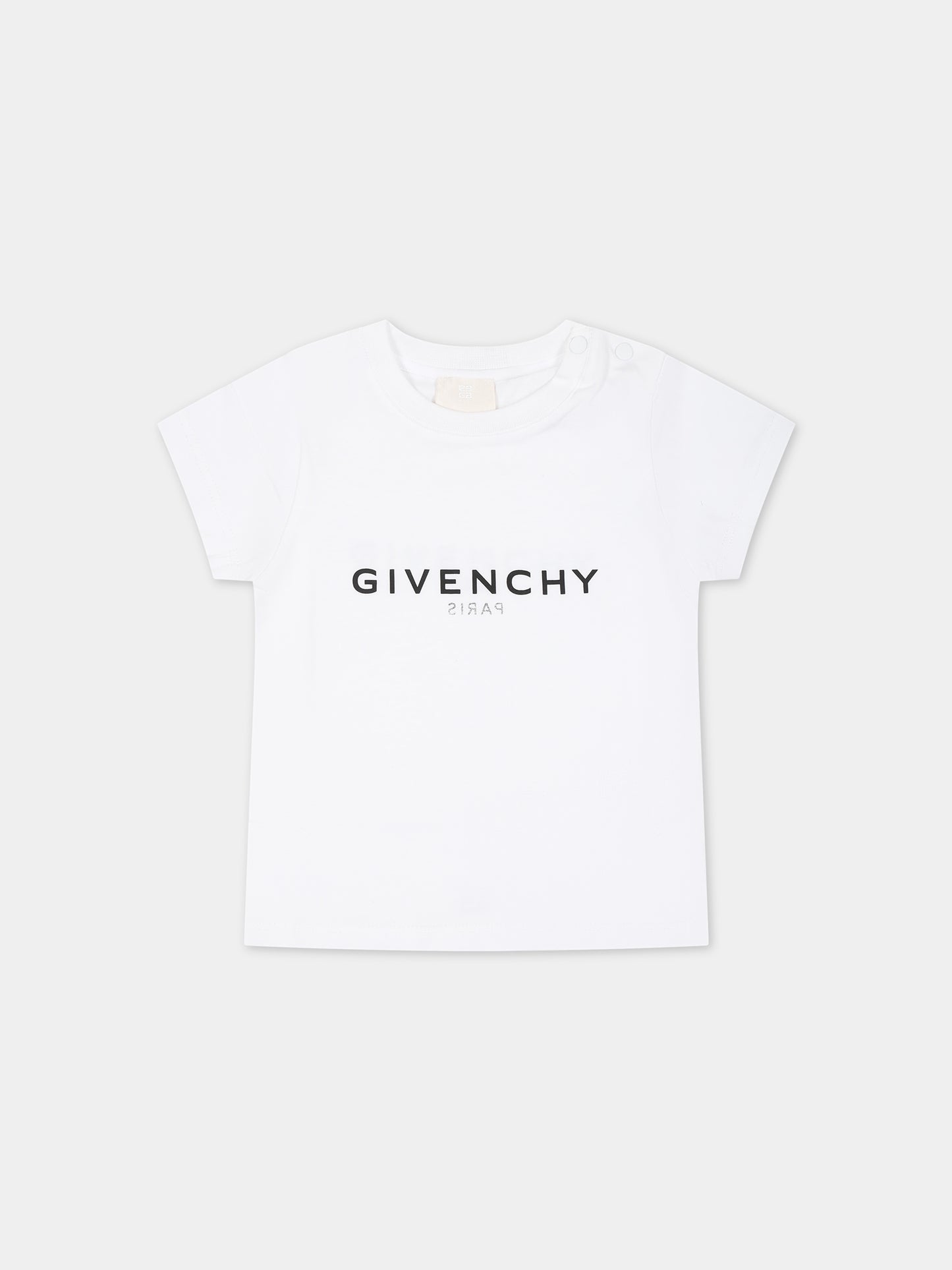 T-shirt bianca per neonati con logo,Givenchy Kids,H05268 10P