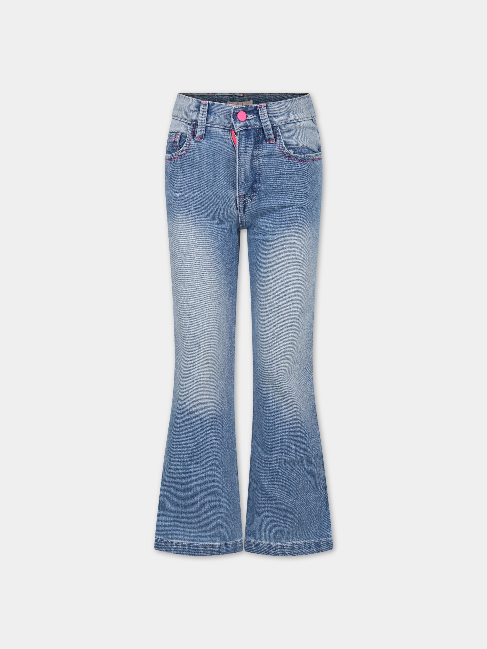 Jeans blu per bambina con logo,Billieblush,U14675 Z18