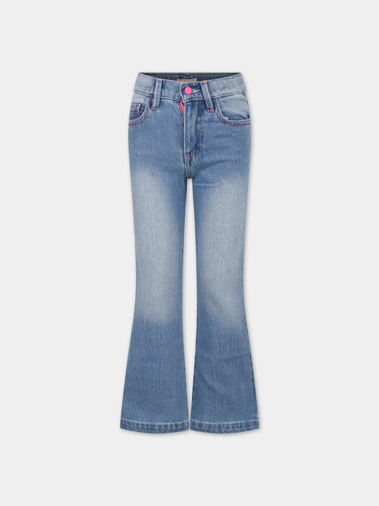 Jeans blu per bambina con logo,Billieblush,U14675 Z18