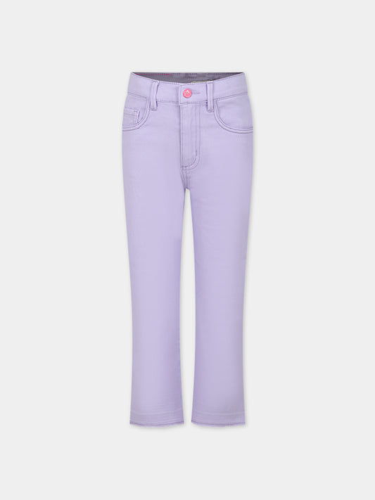 Jeans viola per bambina con logo,Billieblush,U14702 925