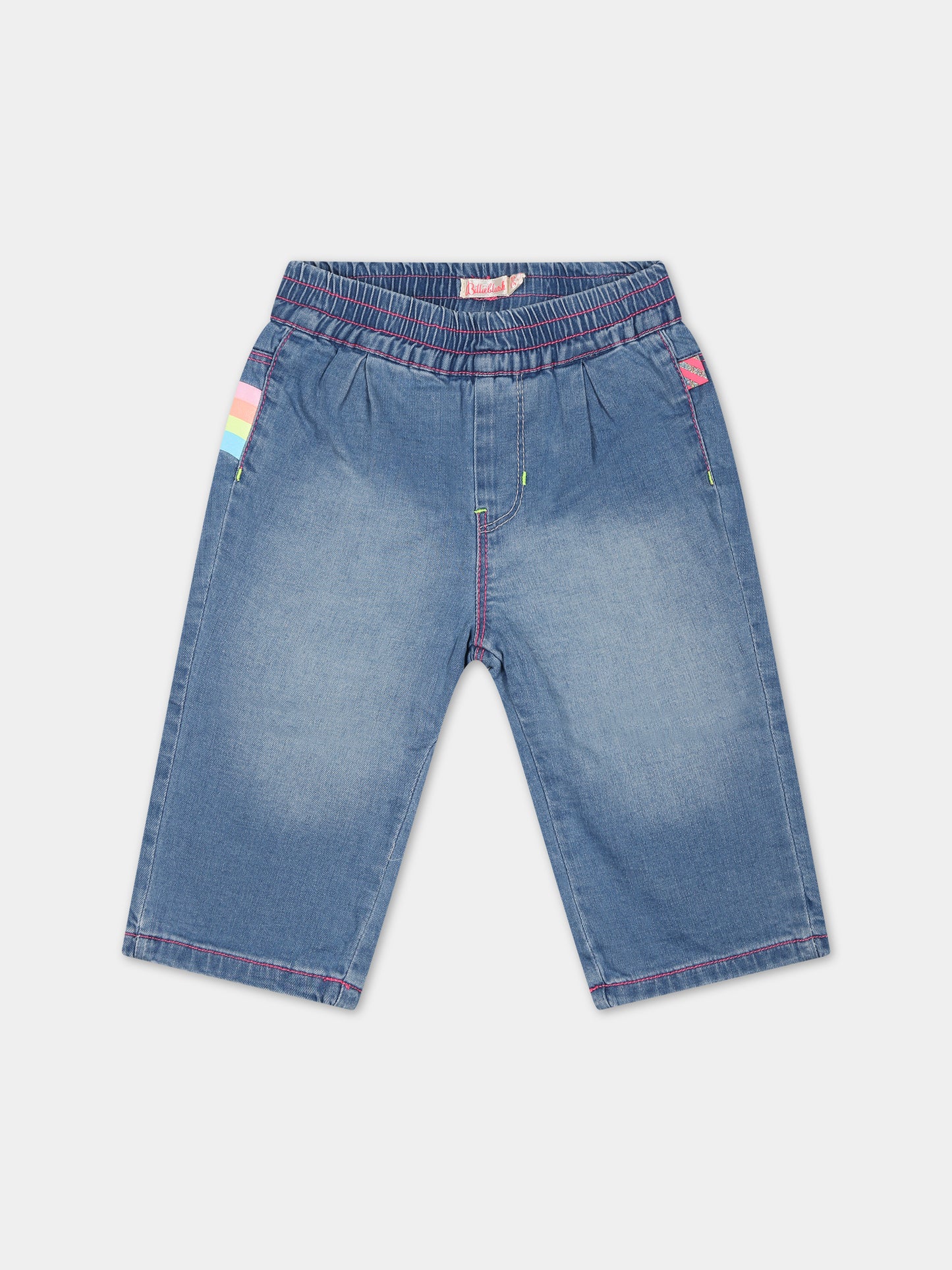 Jeans blu per neonata con stampa,Billieblush,U04287 Z18