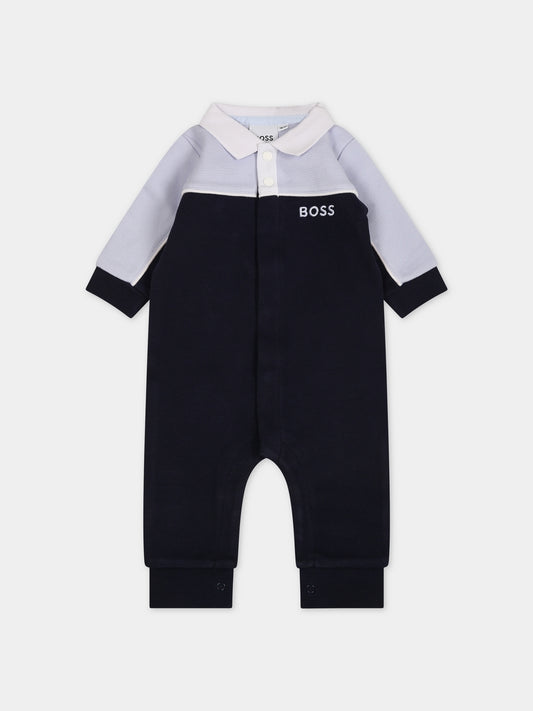 Tutina blu per neonato con logo,Boss,J94352 849