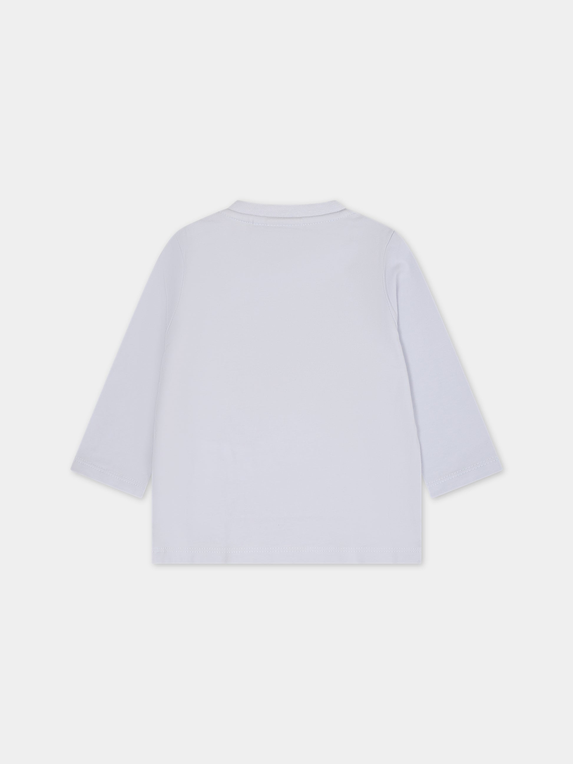 T-shirt celeste per neonato con logo,Boss,J95362 771