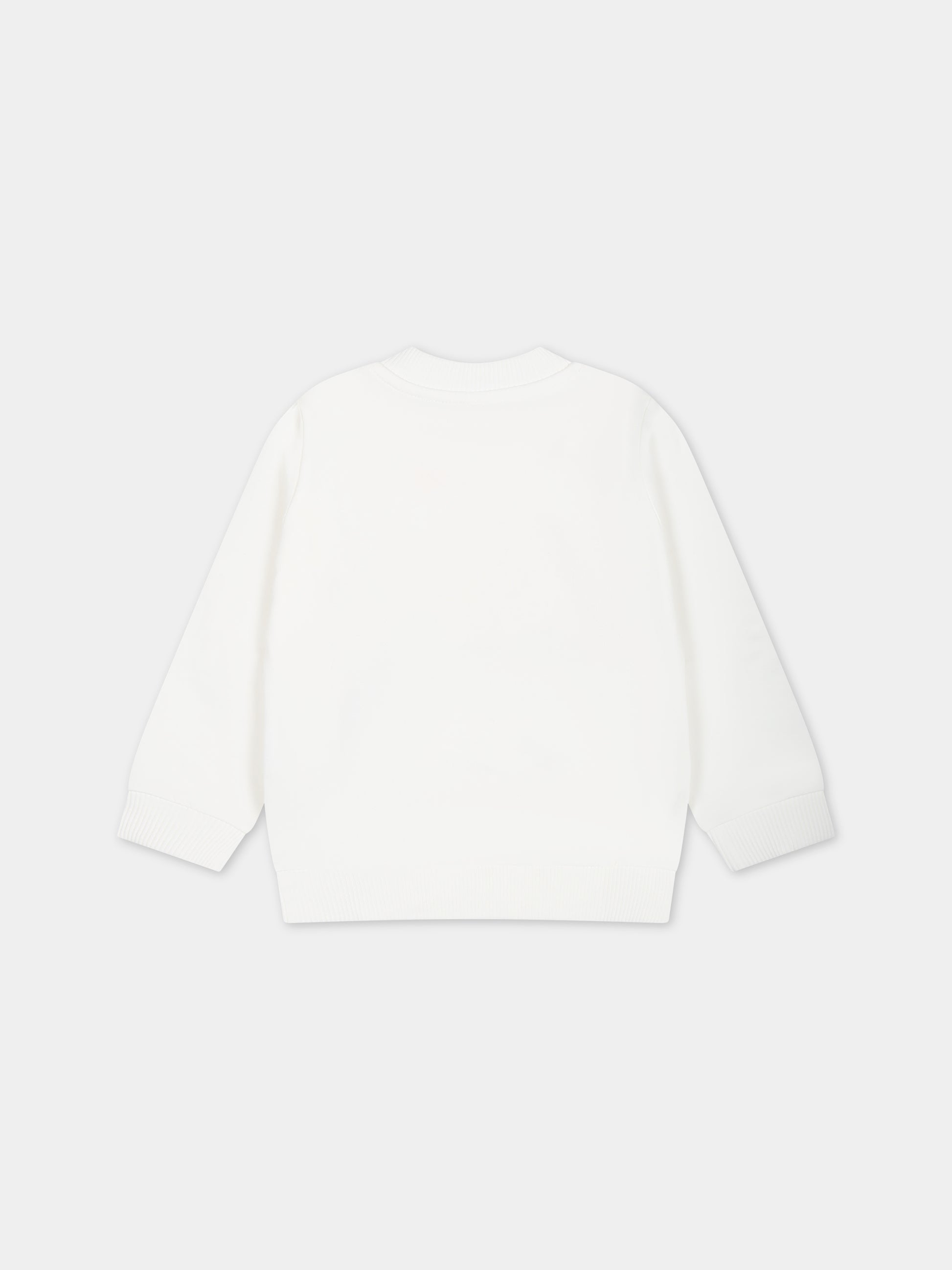 Felpa bianca per neonata con Teddy Bear e cuore,Moschino Kids,MAF02K LDA16 10063