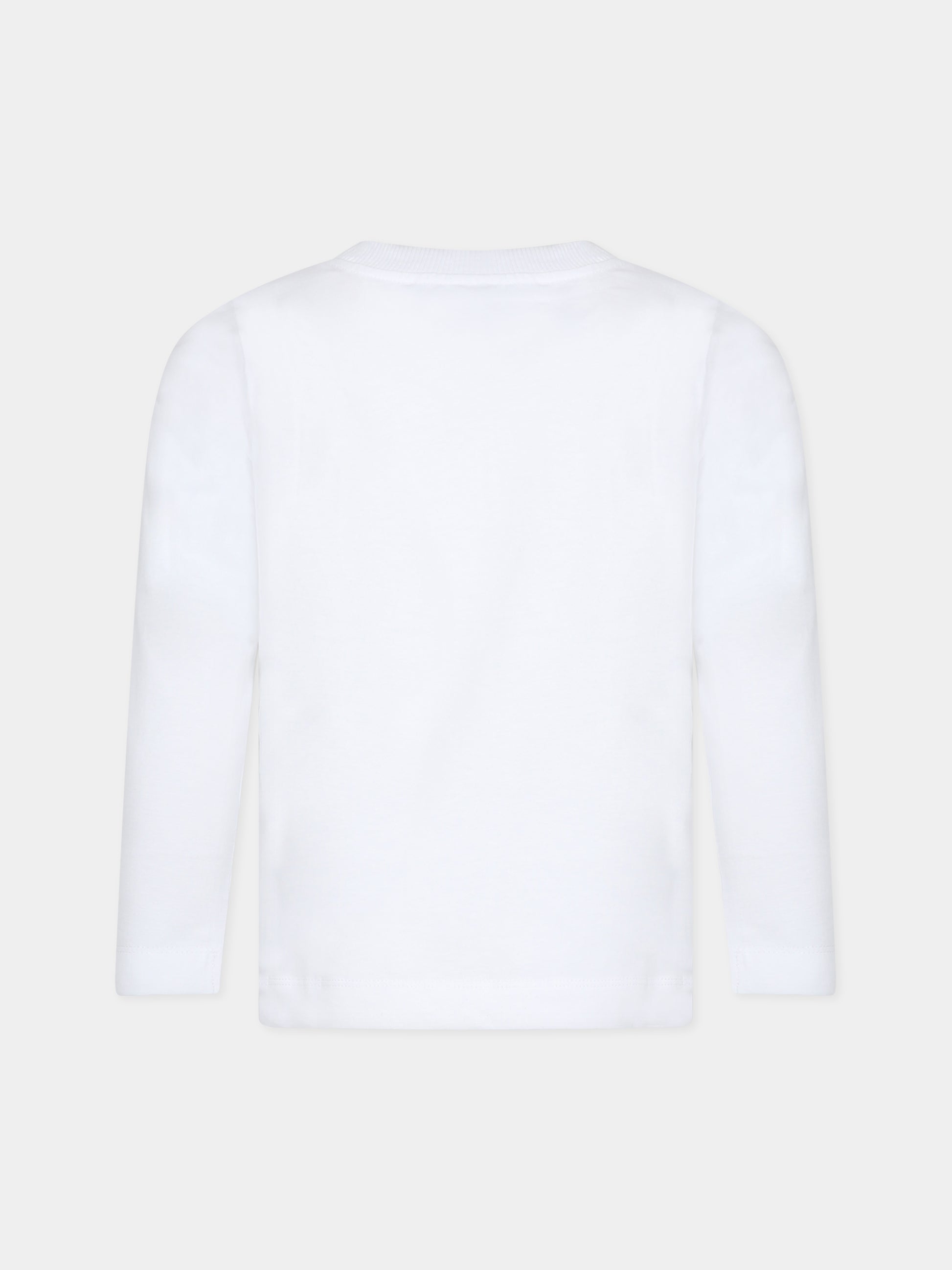 T-shirt bianca per bambini con Teddy Bear e logo,Moschino Kids,HNO00J LAA34 10101