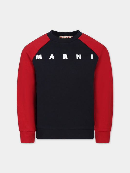 Felpa blu per bambini con logo,Marni Kids,M00818 0M803