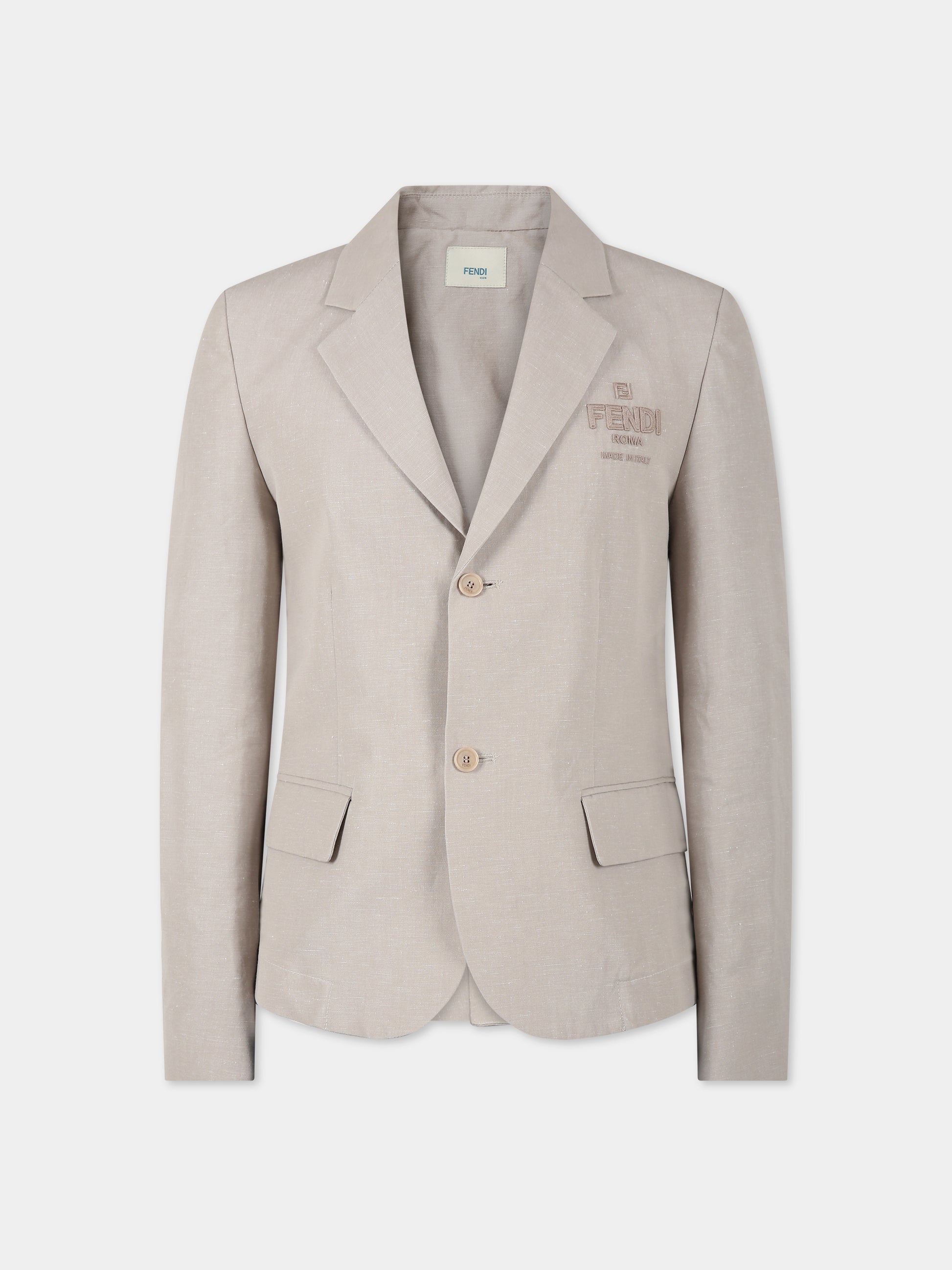 Giacca grigia per bambino con logo,Fendi Kids,JMA282 AMI4 F0QB9