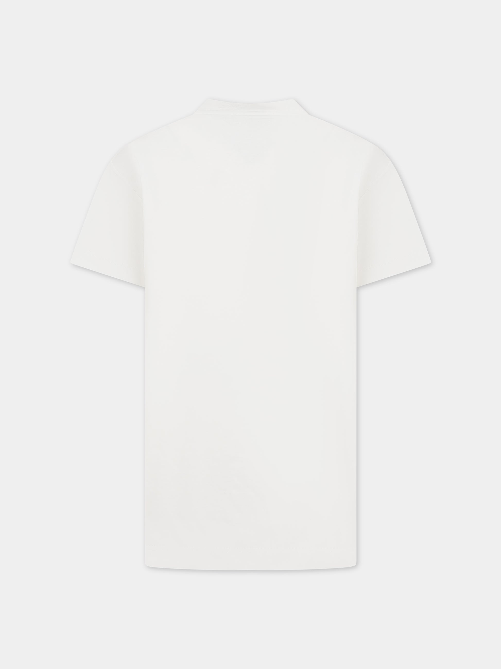 T-shirt bianca per bambini con doppia F,Fendi Kids,JFI292 7AJ F1LTW