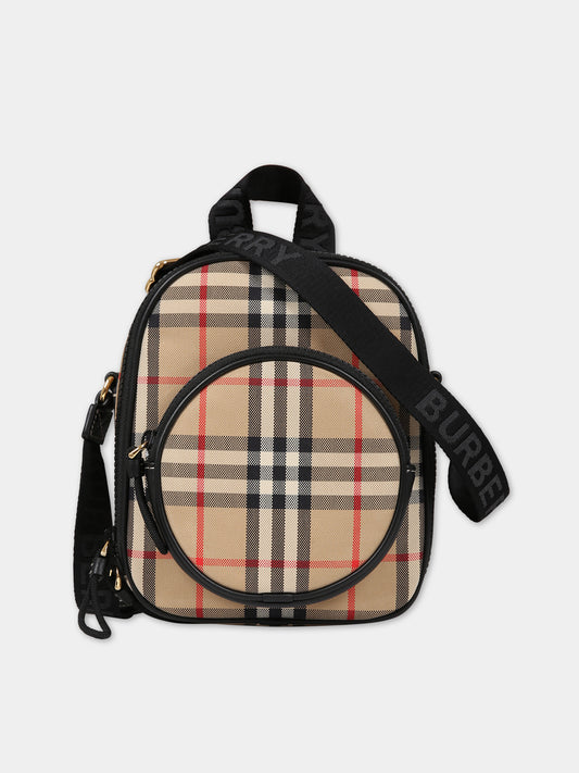 Borsa beige per bambina con iconico check vintage,Burberry Kids,8069258