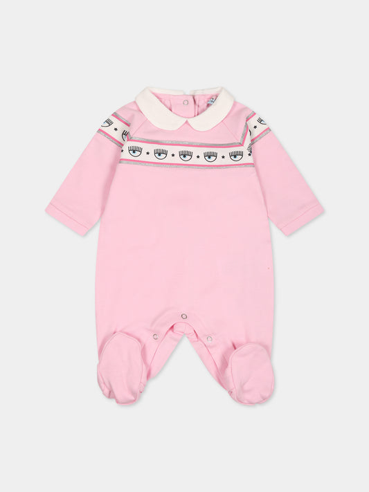 Tutina rosa per neonata con eyestar,Chiara Ferragni Collection,55B200 2004 090F