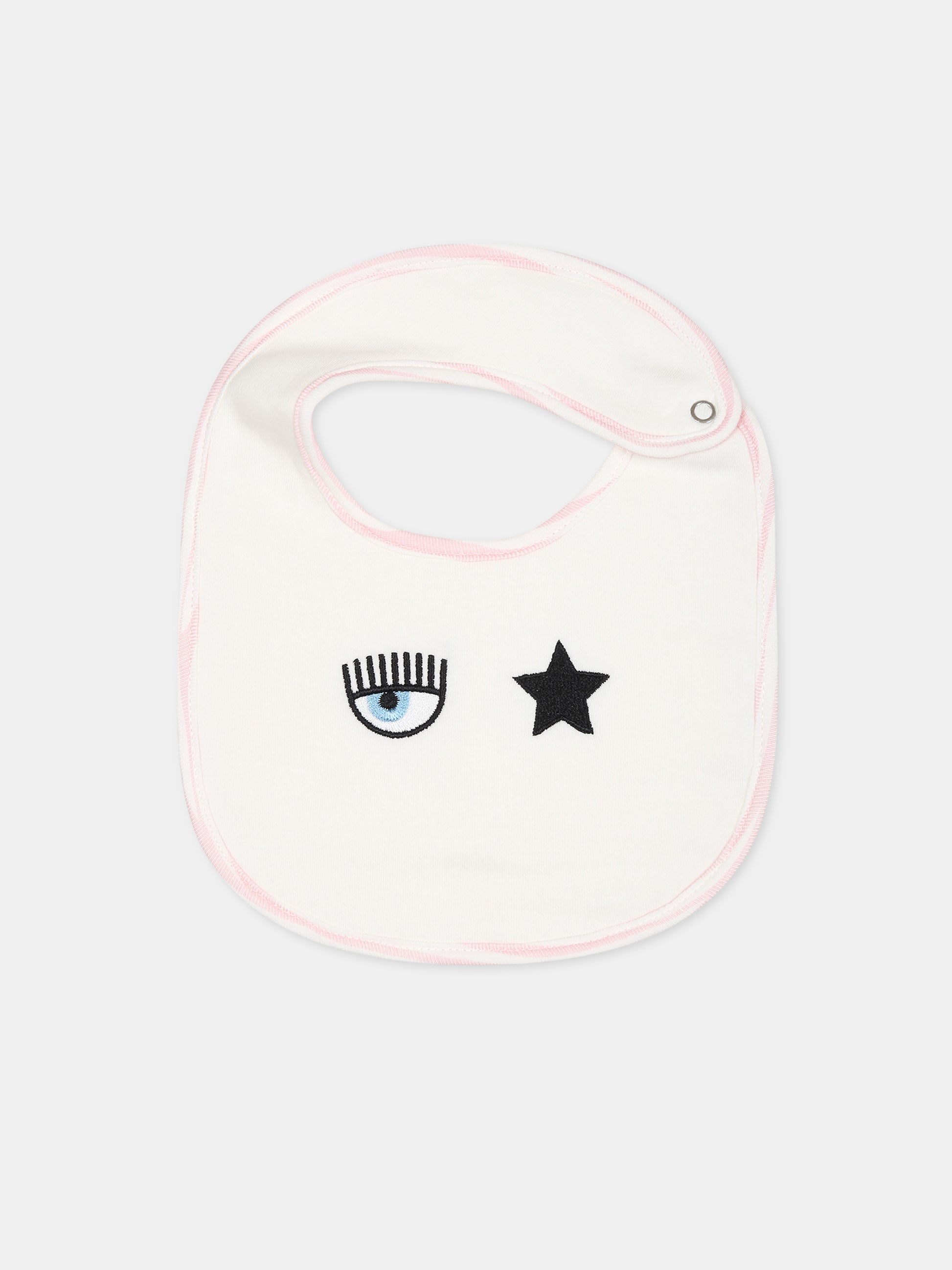 Set bianco per neonata con eyestar,Chiara Ferragni Collection,55B501 2005 167F