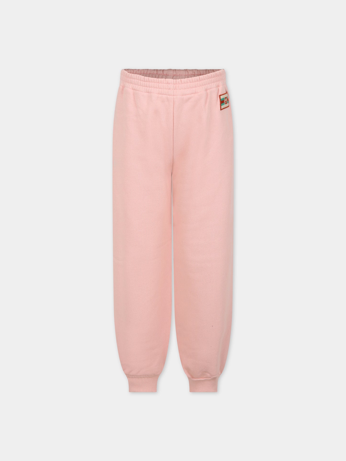 Pantaloni rosa per bambina con doppia G,Gucci Kids,749585 XJFOF 5658