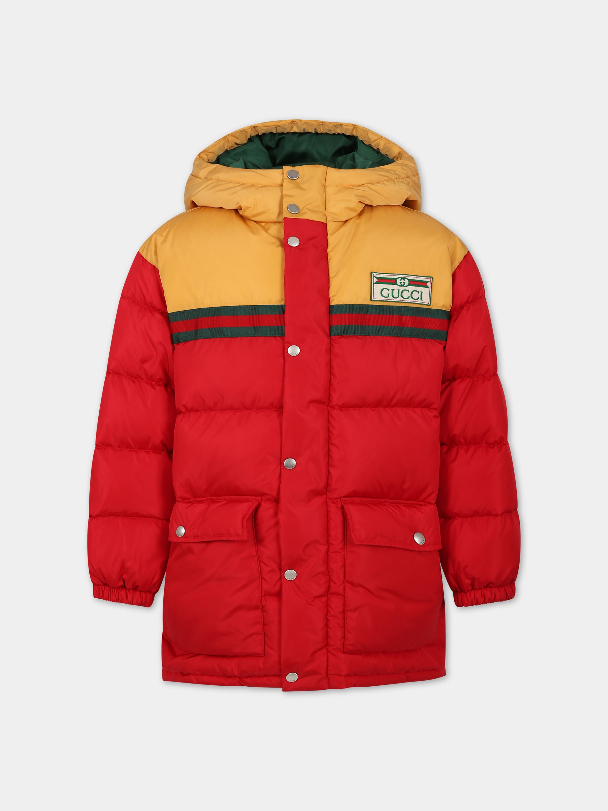 Piumino rosso per bambino doppia G,Gucci Kids,737799 XWAXT 6429