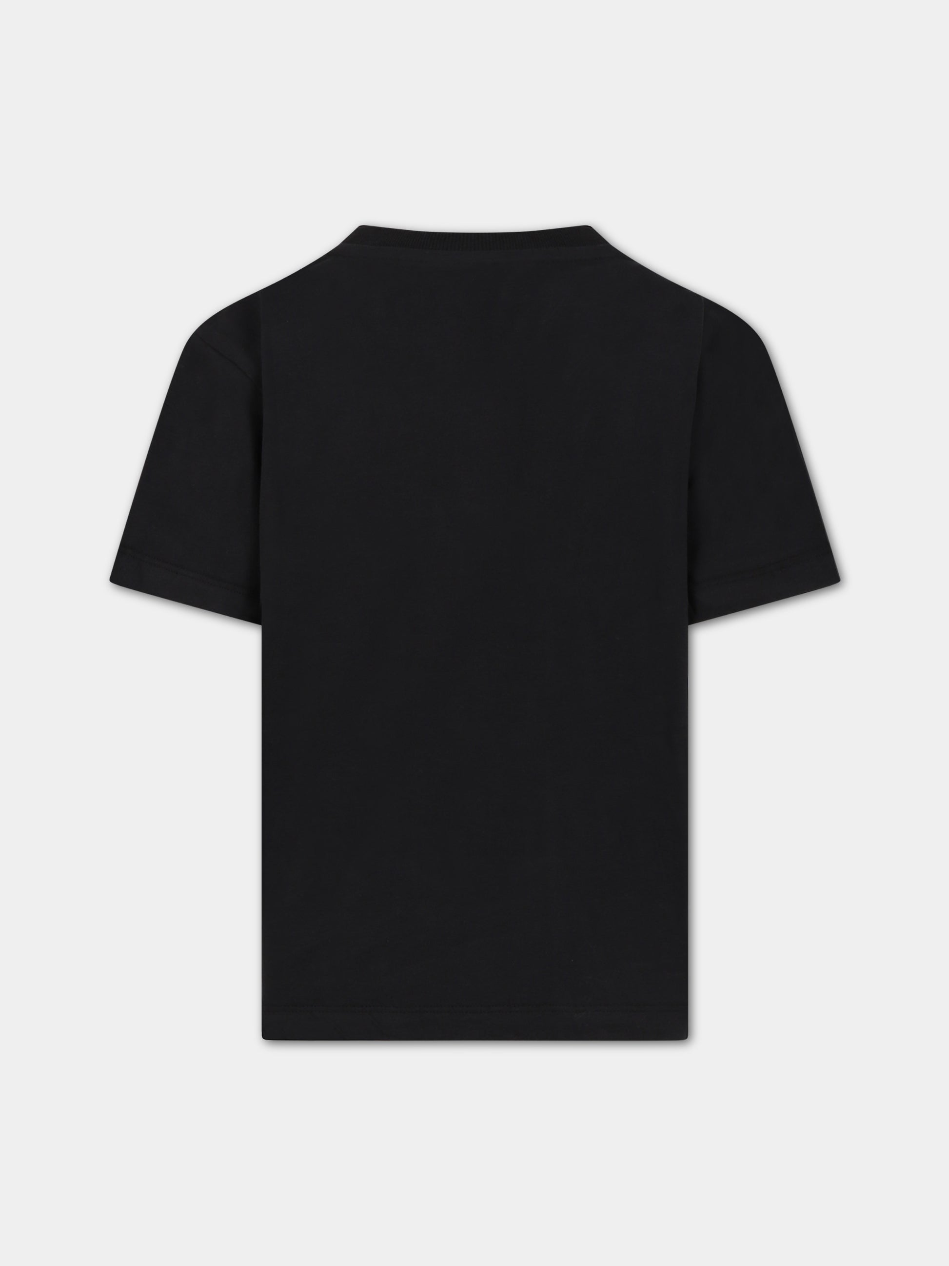 T-shirt nera per bambini con smile,Molo,1W23A203 3374