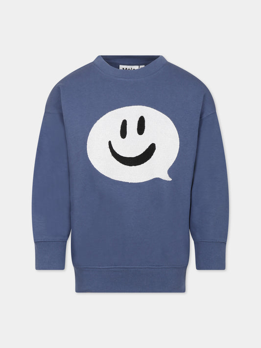 Felpa blu per bambini con smile,Molo,1W23J202 8805
