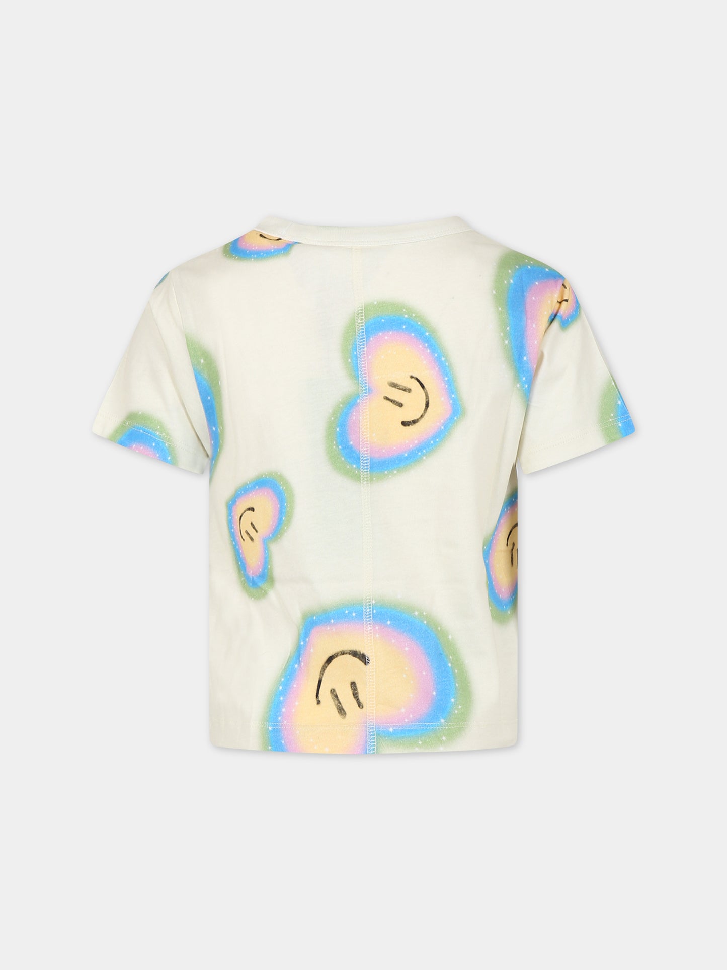 T-shirt avorio per bambina con smile,Molo,2W23A202 6904