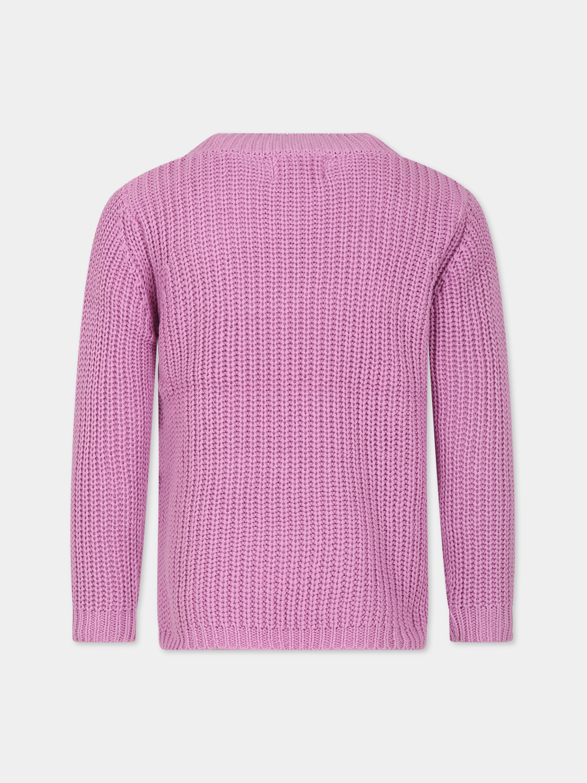 Maglione rosa per bambina con logo,Molo,2W23K209 8765