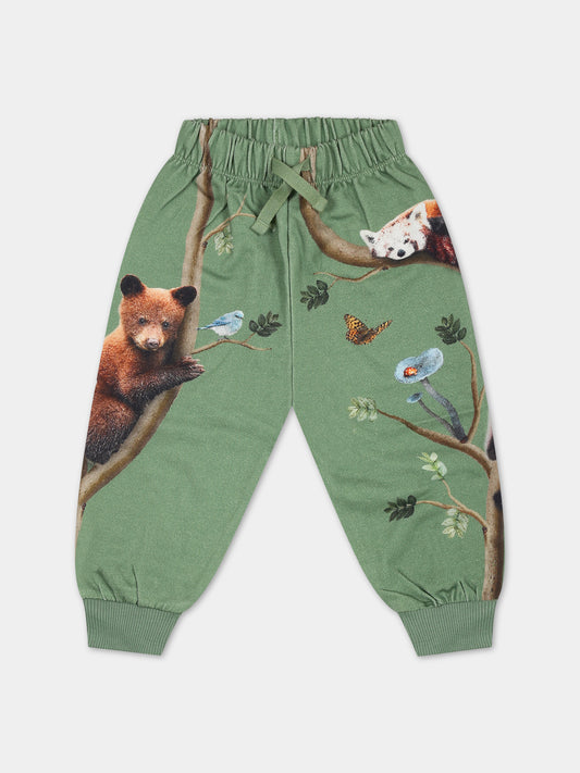 Pantaloni verdi per neonati con animali,Molo,6W23I217 3355