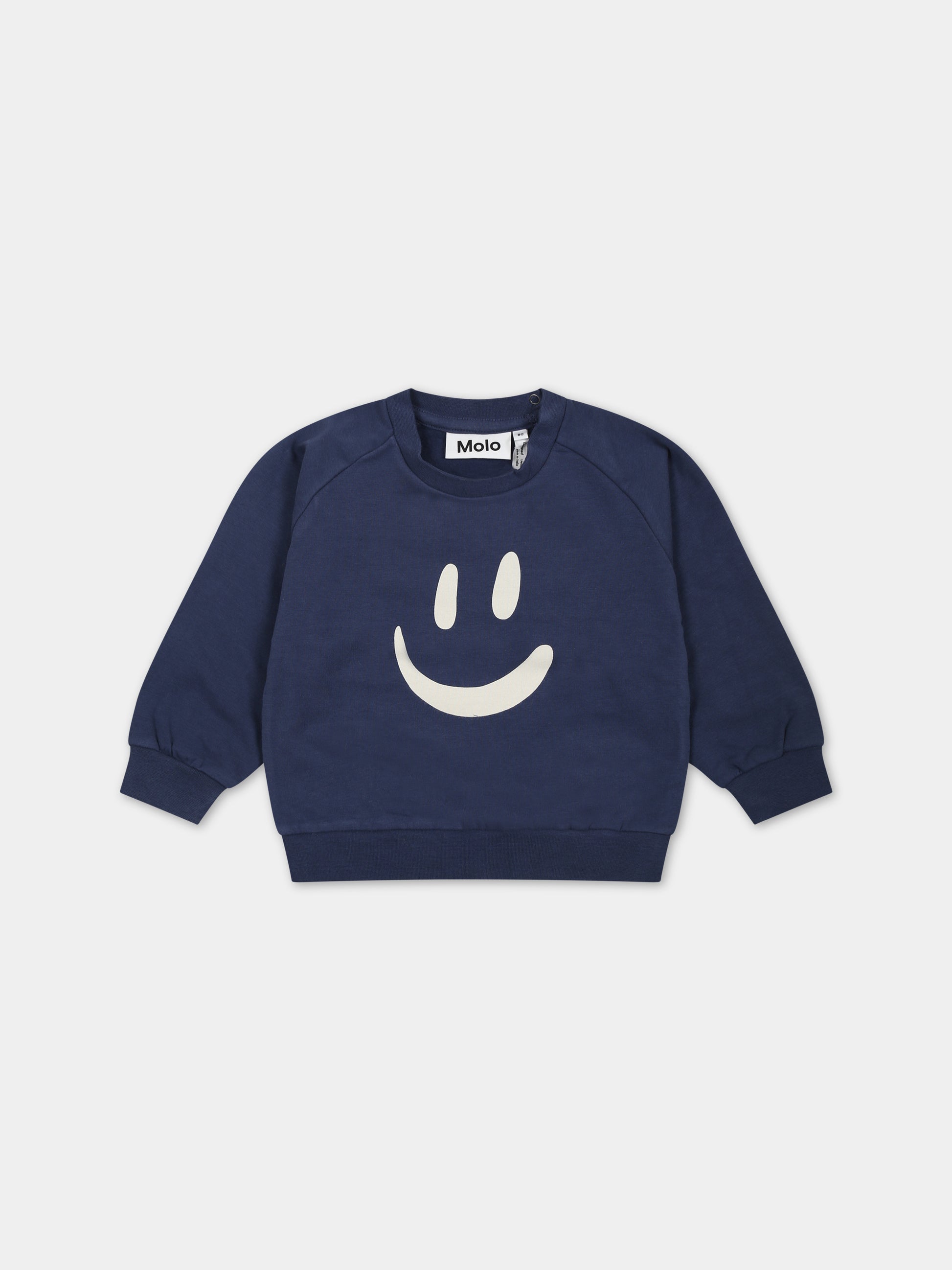 Felpa blu per neonati con smile,Molo,6W23J212 8806