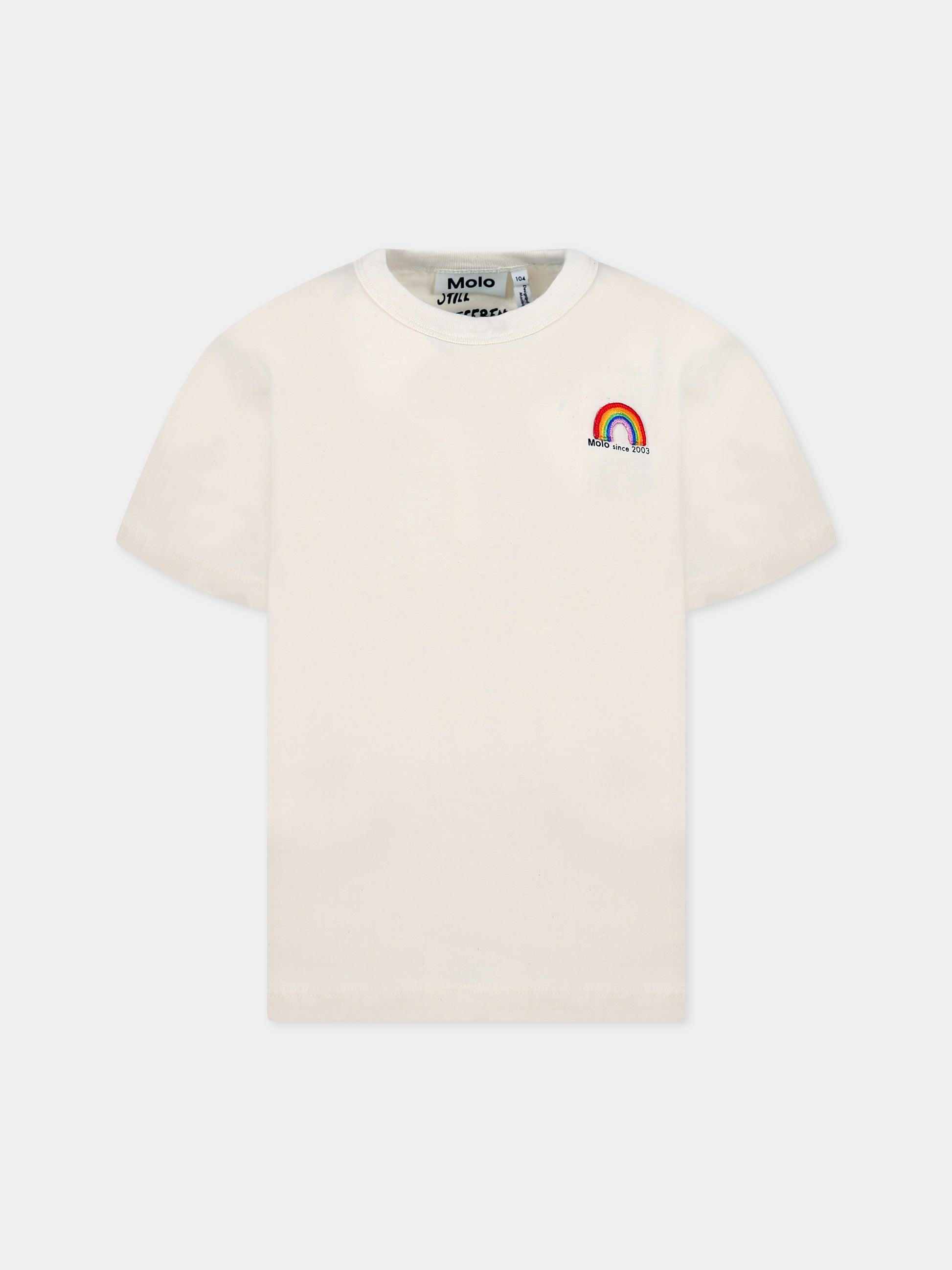 T-shirt bianca per bambini con logo,Molo,6W23A202 8755