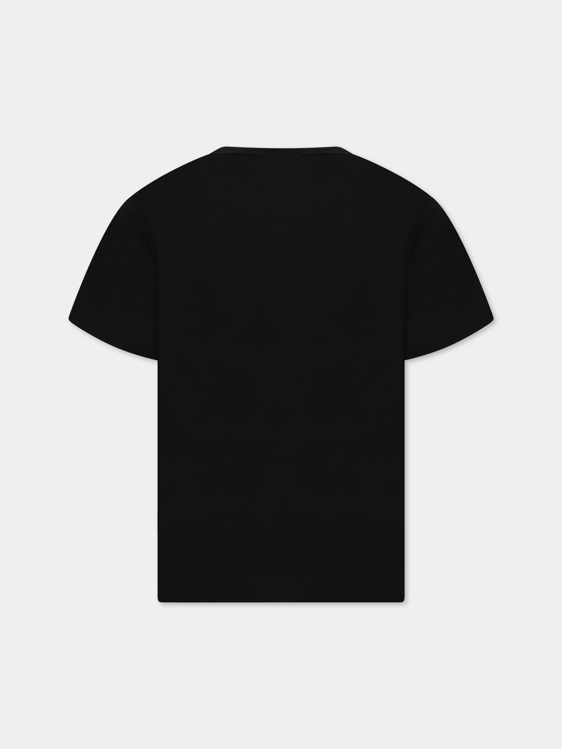 T-shirt nera per bambini con logo,Molo,6W23A202 0099