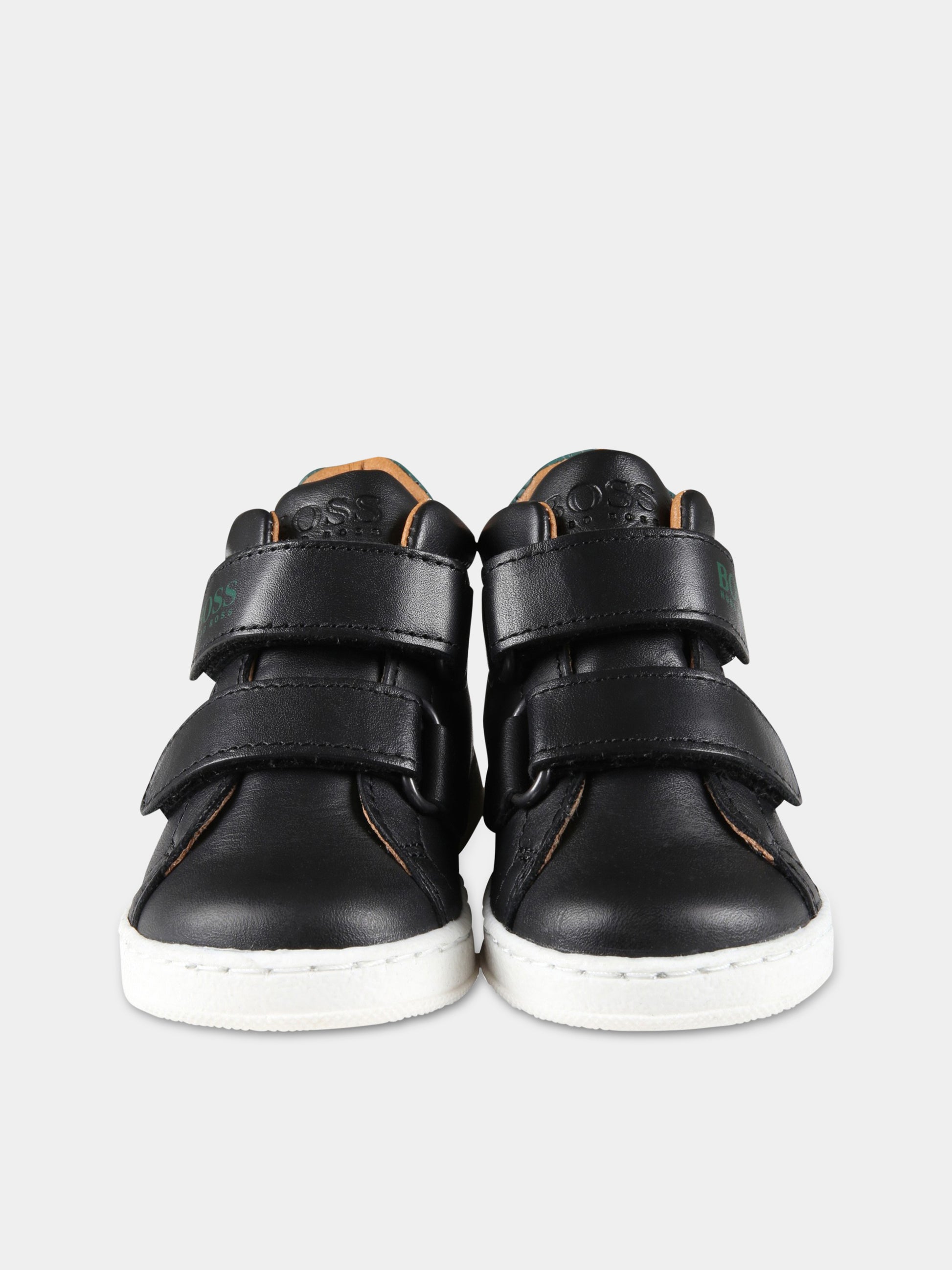 Sneakers nere alte per bambino con logo bianco,Hugo Boss,J09163 09B