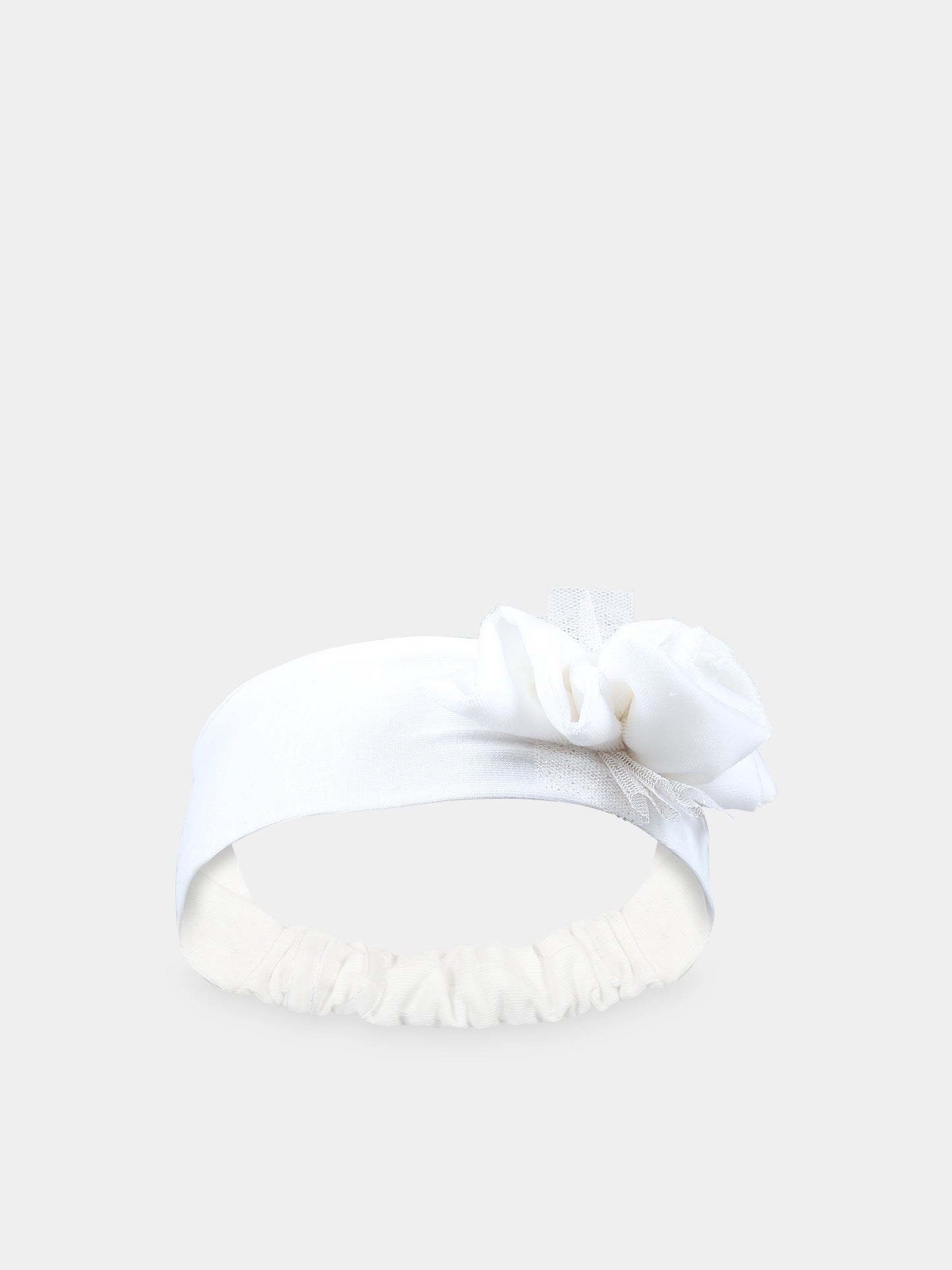 Fascia avorio per neonata con tulle,Monnalisa,73B000 2803 0001