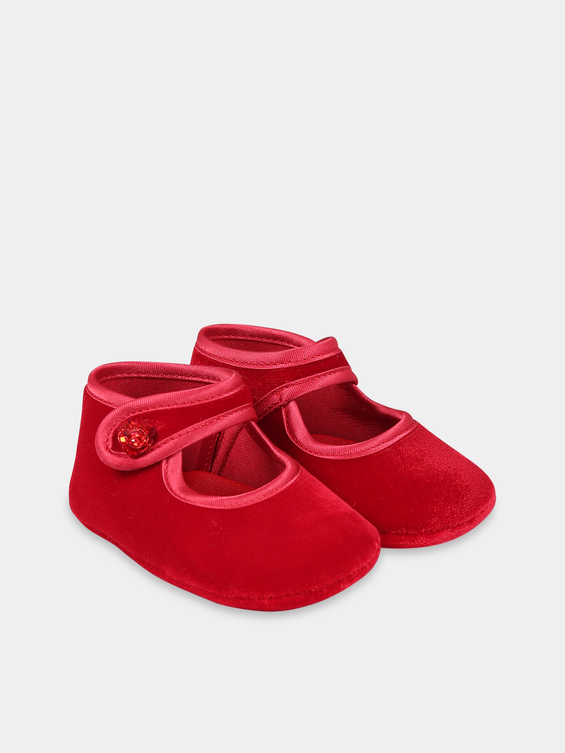 Ballerine rosse per neonata con cuore,Monnalisa,73B006 2803 0043