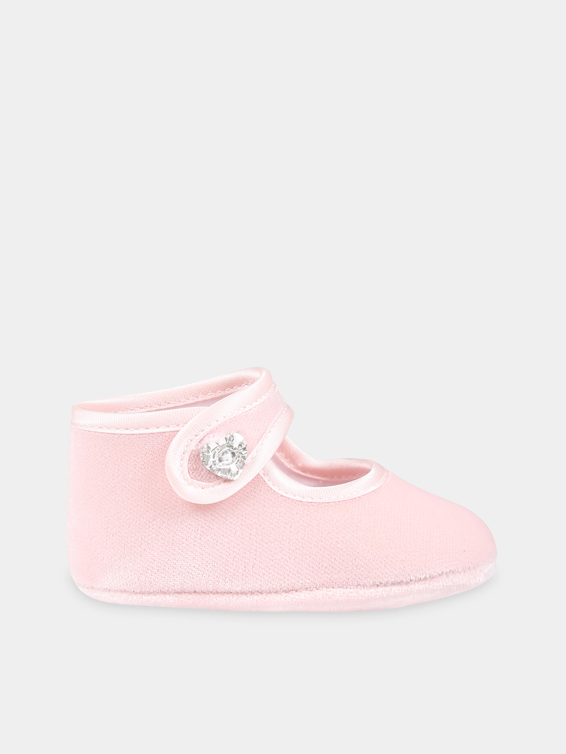 Ballerine rosa per neonata con cuore,Monnalisa,73B006 2803 0092