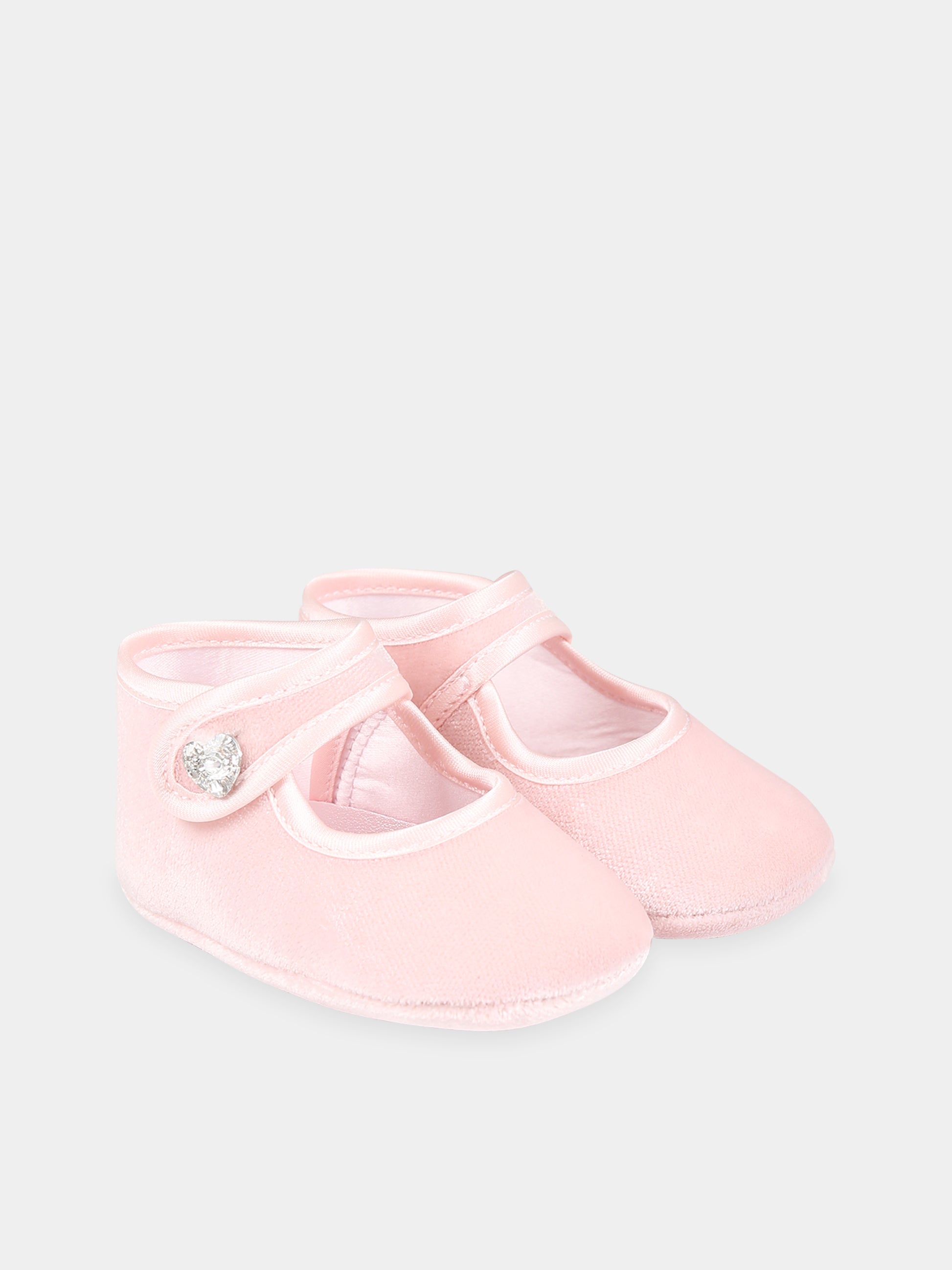 Ballerine rosa per neonata con cuore,Monnalisa,73B006 2803 0092
