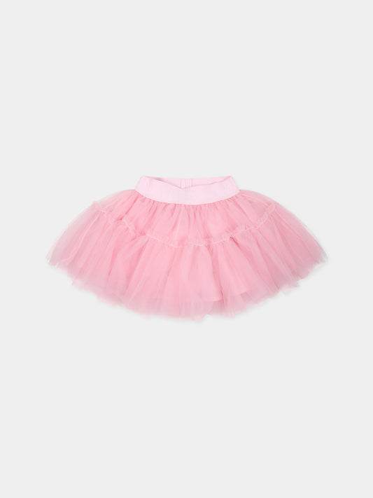 Gonna rosa per neonata con logo,Monnalisa,37BGON T9945 0090