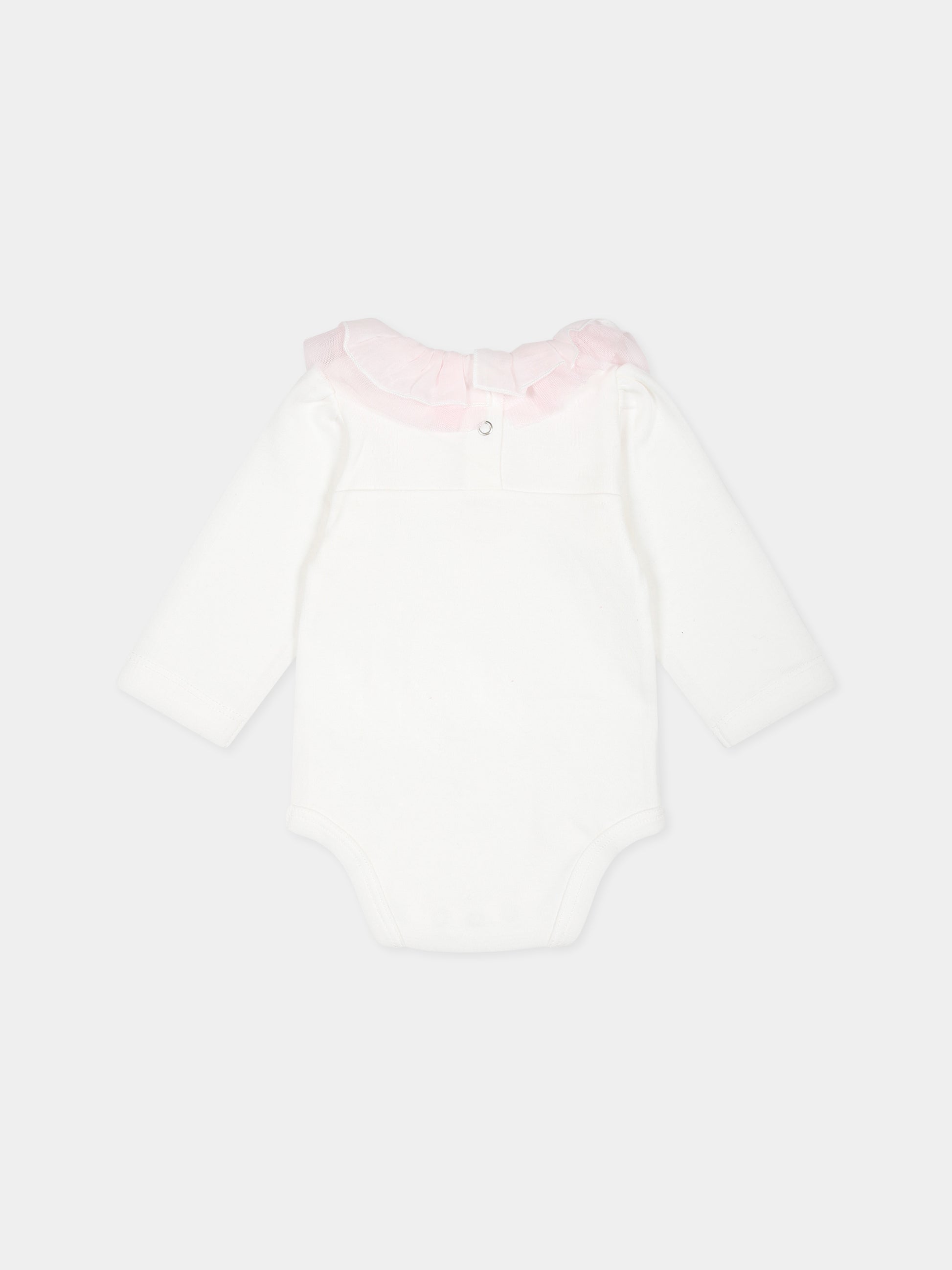 Completo bianco per neonata con cuore e logo,Monnalisa,35B502 2004 0191