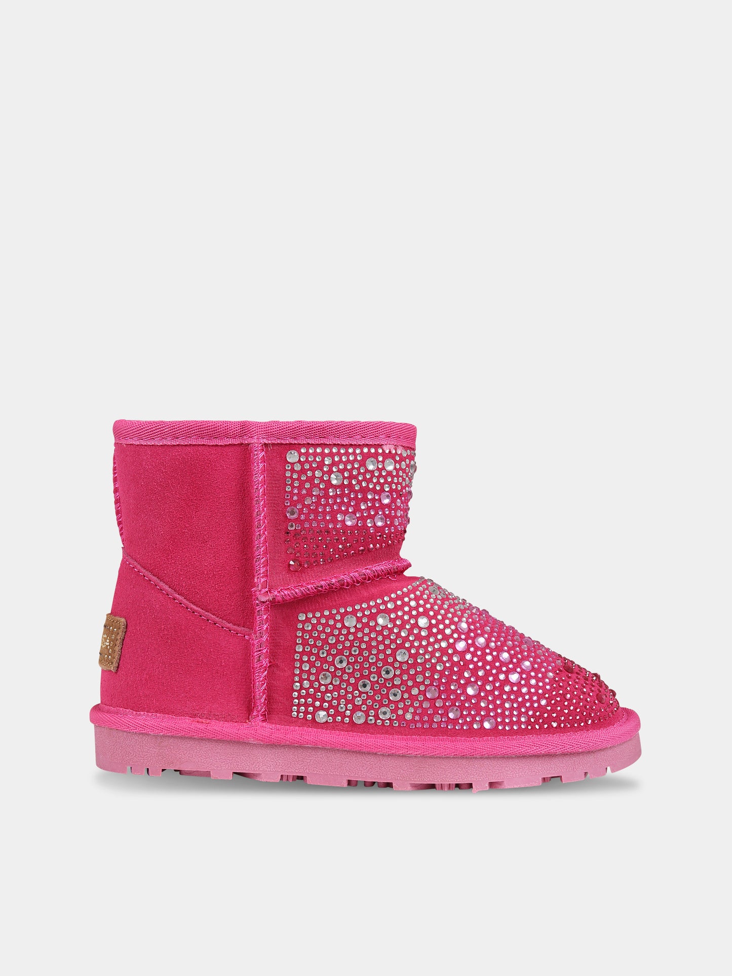 Stivali fucsia per bambina con logo,Monnalisa,8CB000 2700 0048