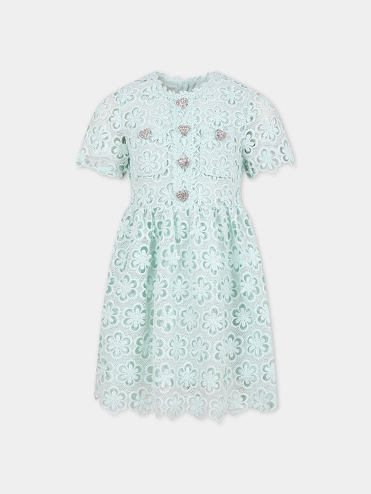 Vestito verde per bambina con fiori,Self-portrait,PF23 717S G