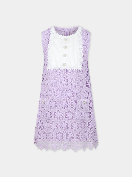 Vestito viola per bambina con fiori,Self Portrait,PF23 718S L