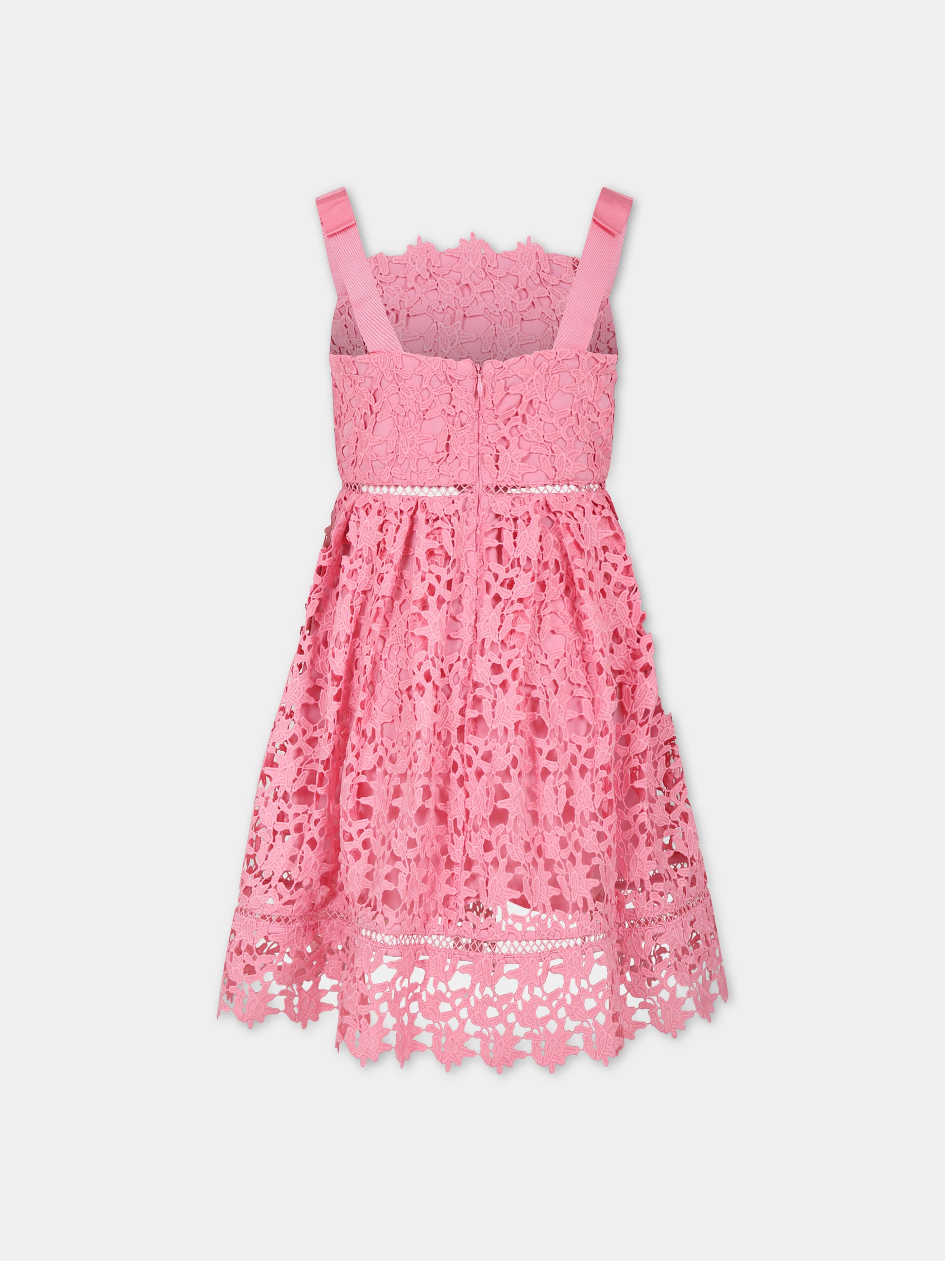 Vestito fucsia per bambina con fiocco,Self Portrait,PF23 726S P