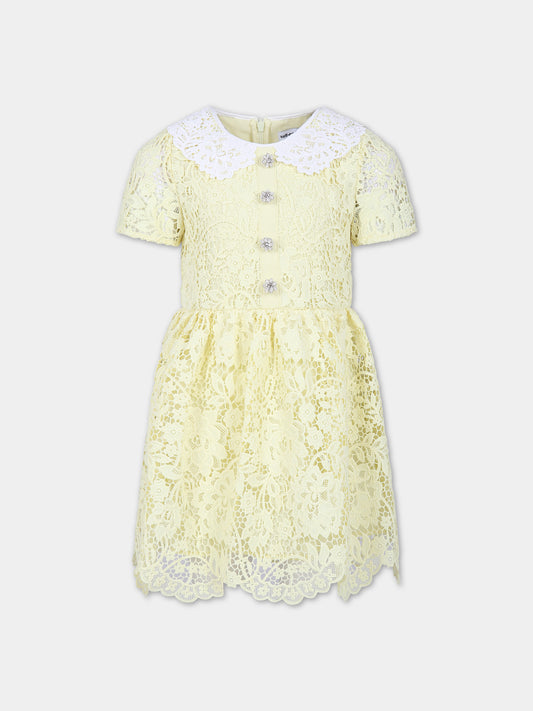 Vestito giallo per bambina con fiori,Self Portrait,PF23 730S Y
