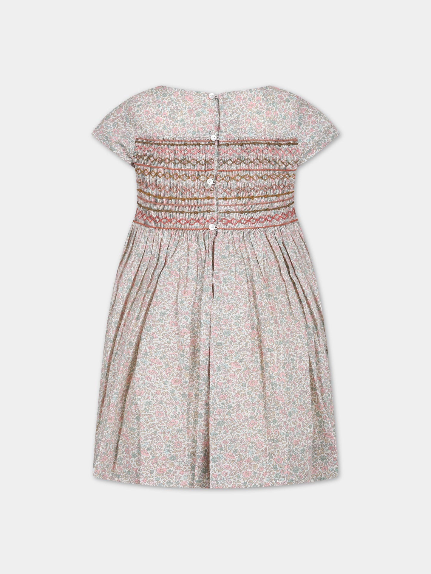 Vestito rosa per bambina con stampa,Bonpoint,W03GDRW00024 520