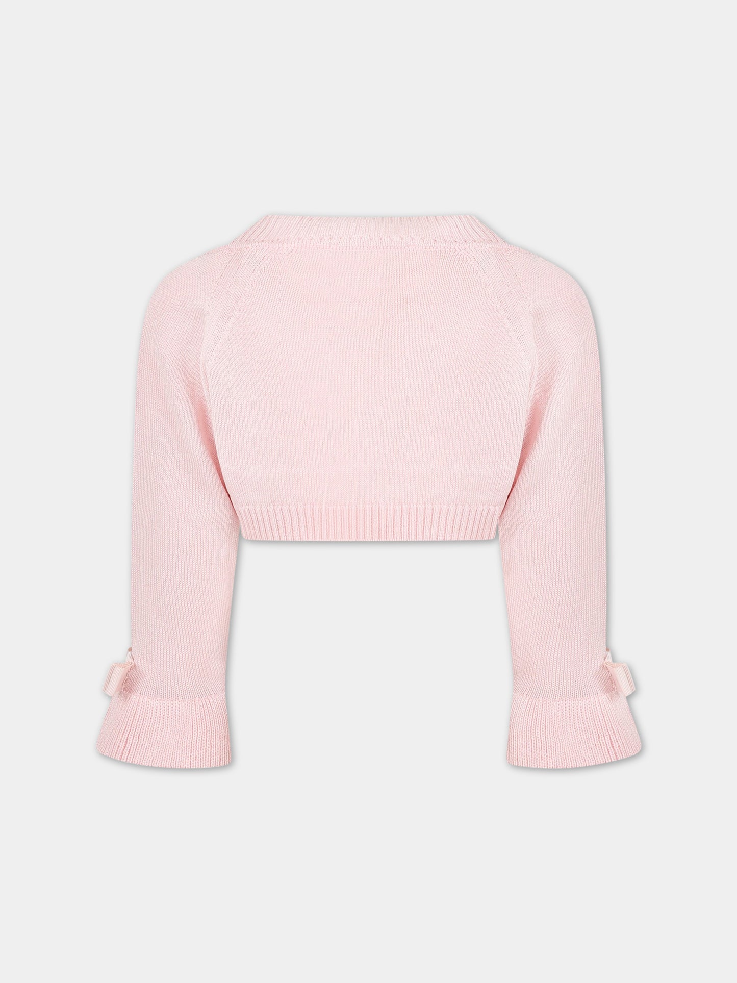 Coprispalla rosa per bambina con fiocco,Raffaella,COC/VOL